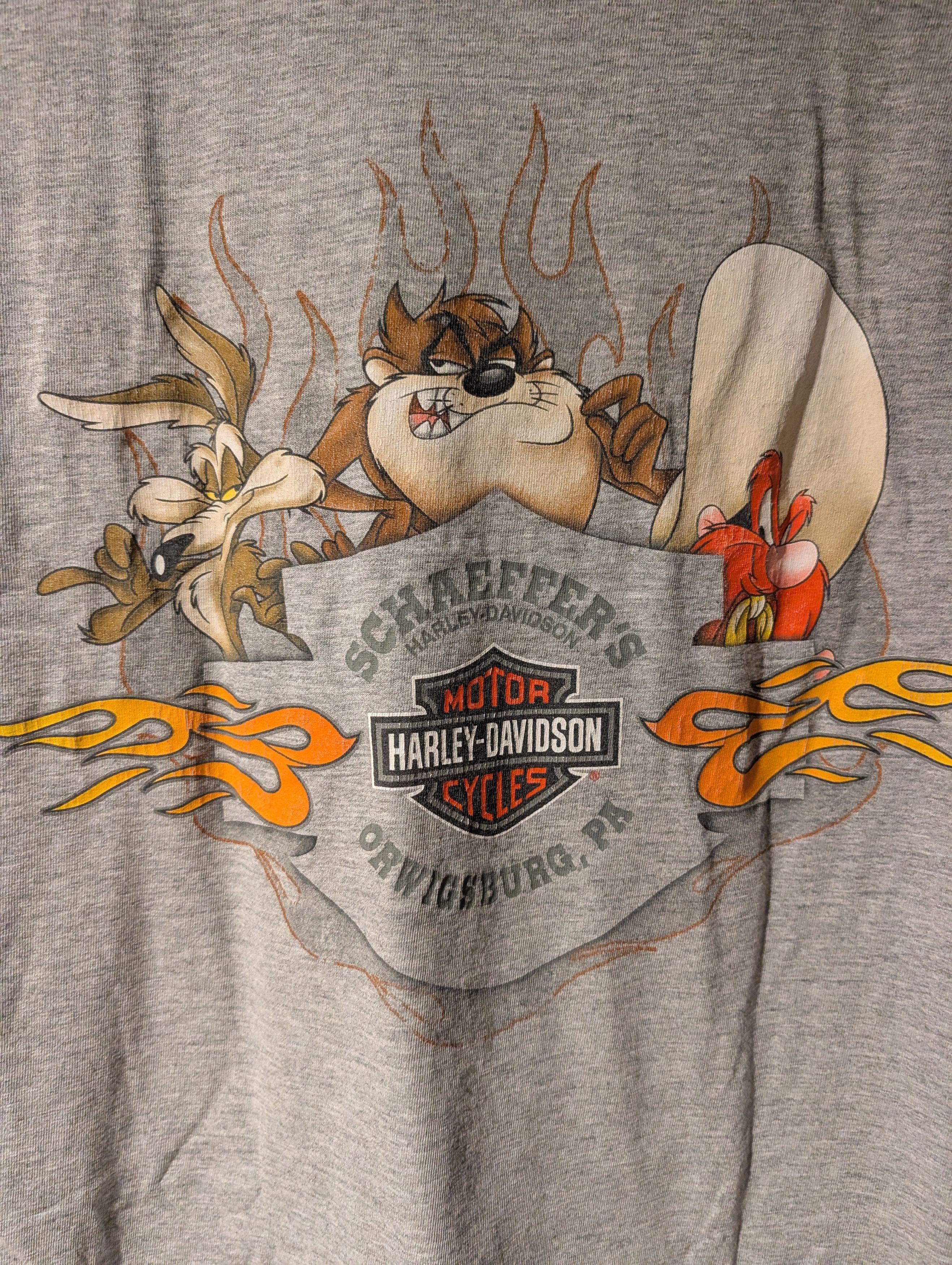 Harley Davidson Vintage 90s Harley-Davidson Looney Tunes T-Shirt Orwigsburg Size US XL / EU 56 / 4 - 8 Thumbnail