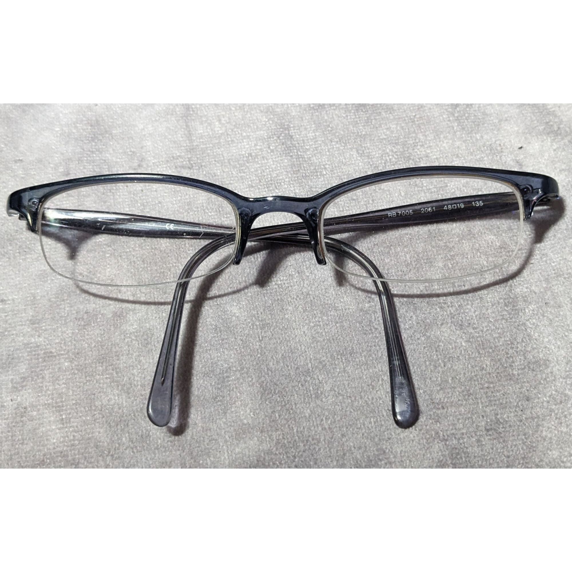 RayBan Ray Ban RB7005 2061 Blue Half Rim Glasses Frames Size ONE SIZE - 2 Thumbnail