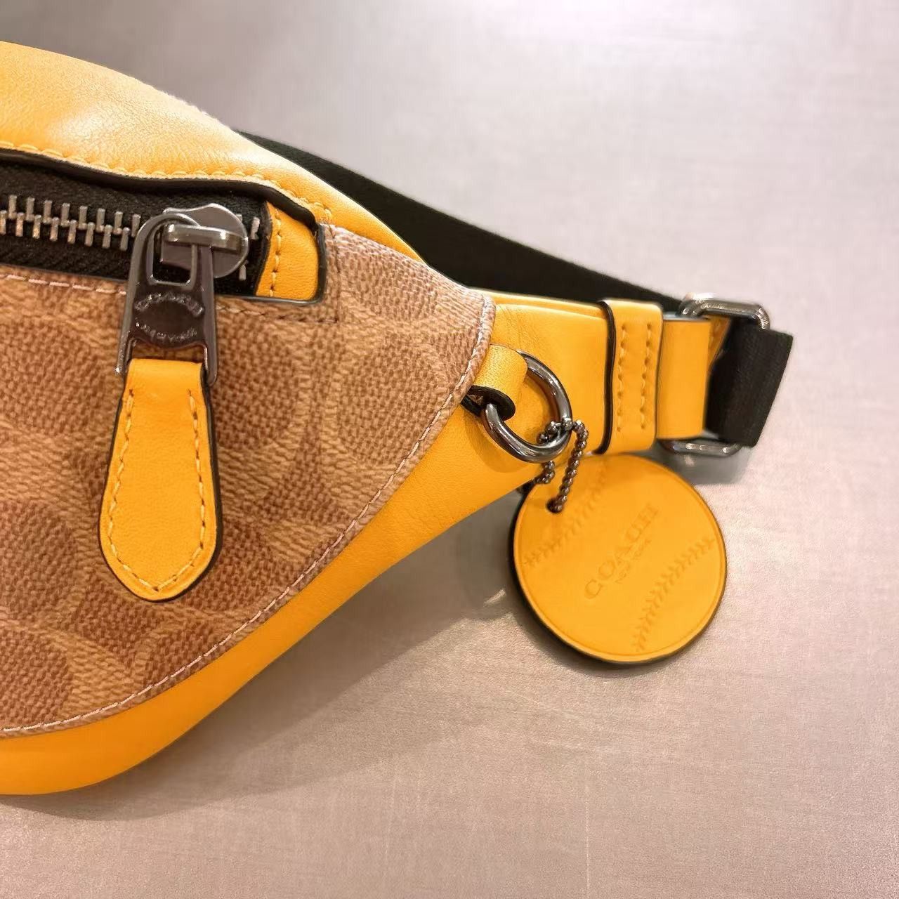 Coach NWT Coach Warren Mini Belt Bag Colorblock Buttercup CAX42 Size ONE SIZE - 3 Thumbnail