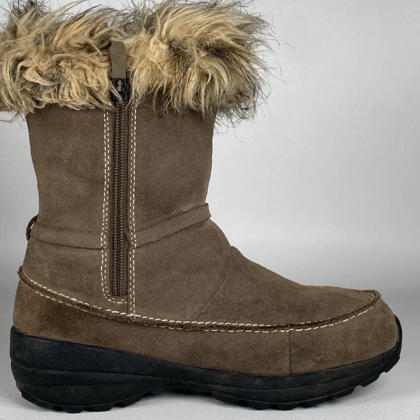 SOREL SOREL Northern Lite Tall Boots Women Brown Suede Leather Faux Fur Winter Boots Mid-Calf Size US 7 / IT 37 - 5 Thumbnail