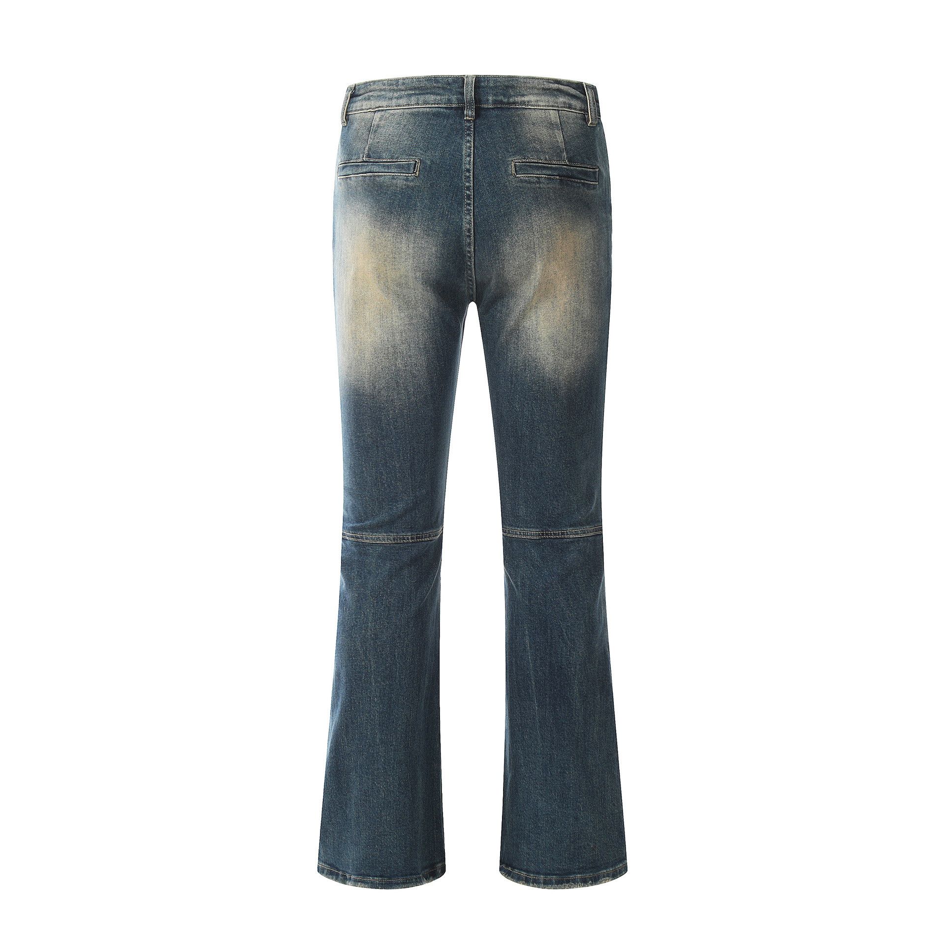 Japanese Brand × Jean High street wide-leg flared whisker ripped cargo jeans Size US 32 / EU 48 - 2 Thumbnail
