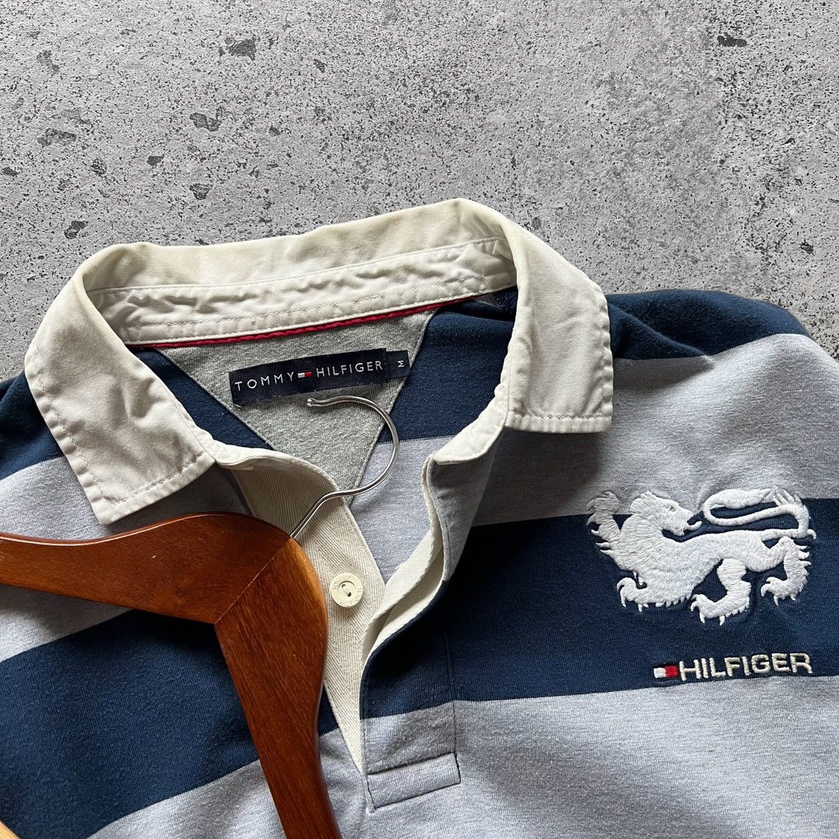 Tommy Hilfiger × Vintage Tommy Hilfiger Vintage Striped Rugby Polo Shirt LS Y2K Size US M / EU 48-50 / 2 - 4 Thumbnail