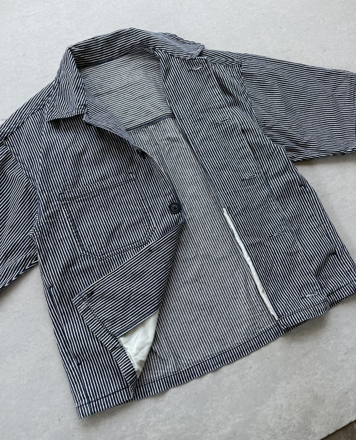 GU × Kim Jones GU Hickory Stripe Chef Overshirt Size US S / EU 44-46 / 1 - 11 Thumbnail
