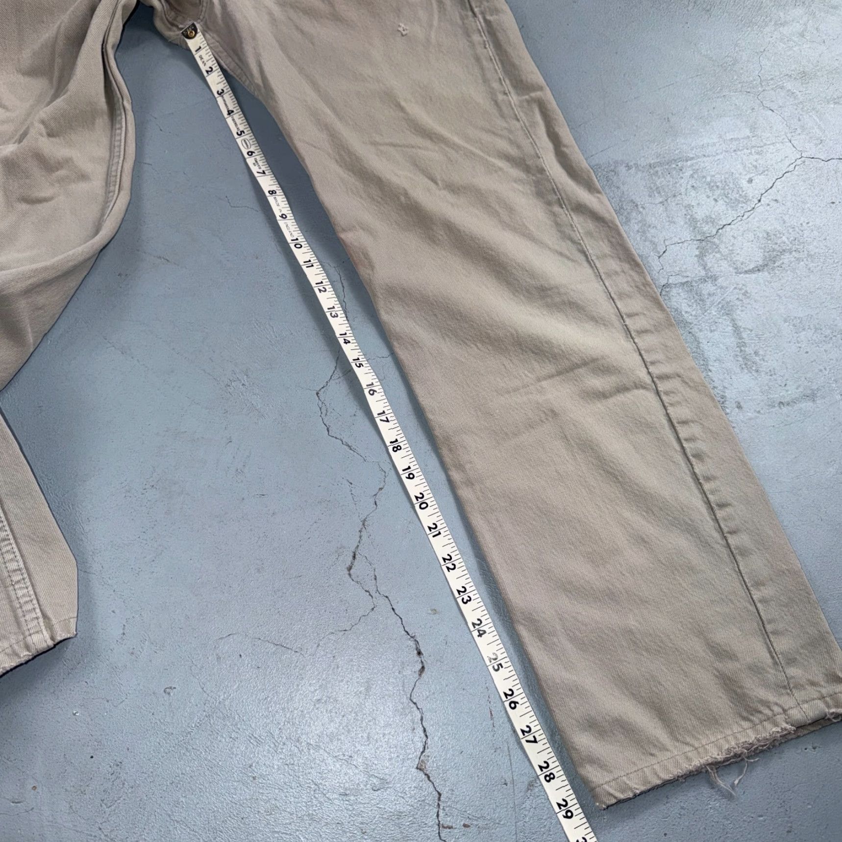 Levi's VINTAGE Levi's 501 Jeans Beard USA 90s - Light Wash Beige Straight Leg 34x32 Men Regular Mid Rise 5-Pocket Denim Button Fly Size US 34 / EU 50 - 6 Thumbnail