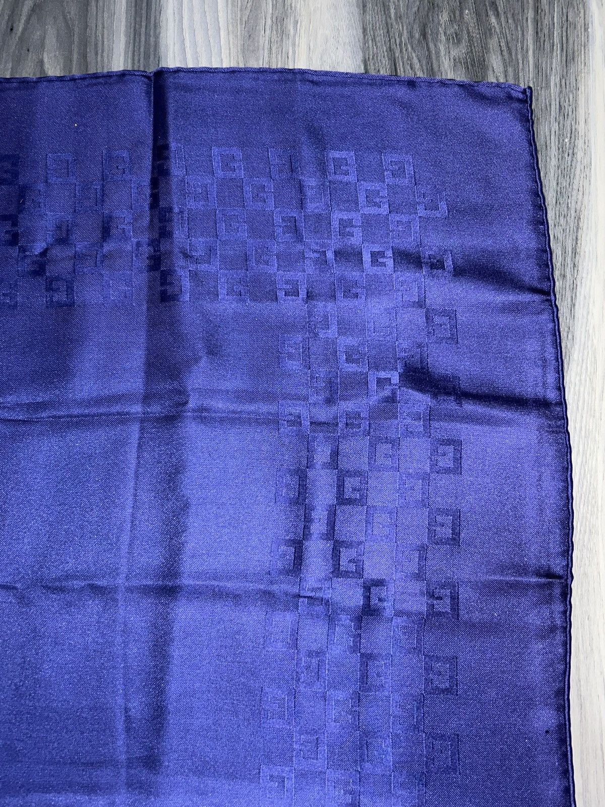 Givenchy Vintage Givenchy G logo Blue Silk Scarf w COA Size ONE SIZE - 6 Thumbnail