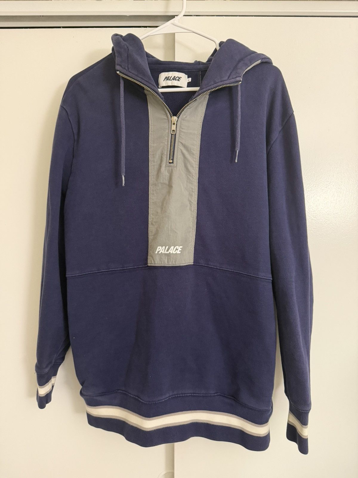 Palace × Streetwear Palace Shatter Embroidered Zip Up Hoodie Navy