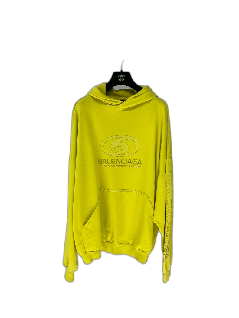 balenciaga new logo yellow sweatshirt hoodie