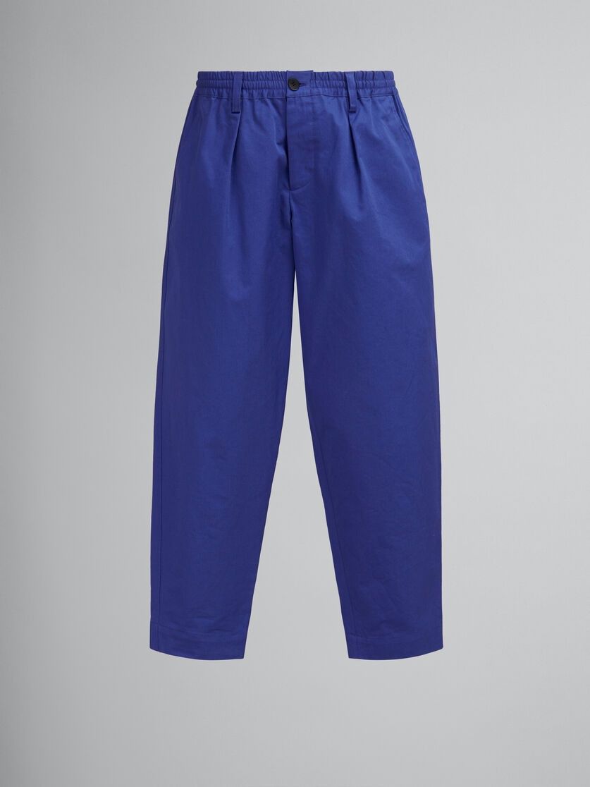 Marni o1w1db10625 Organic Gabardine Trousers in Blue Size US 36 / EU 52 - 1 Thumbnail