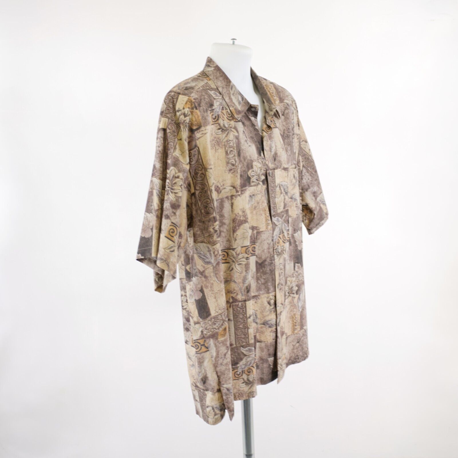Tori Richard Tori Richards Orange Brown Baroque Floral XL Cotton Hawaiian Size US XL / EU 56 / 4 - 8 Thumbnail