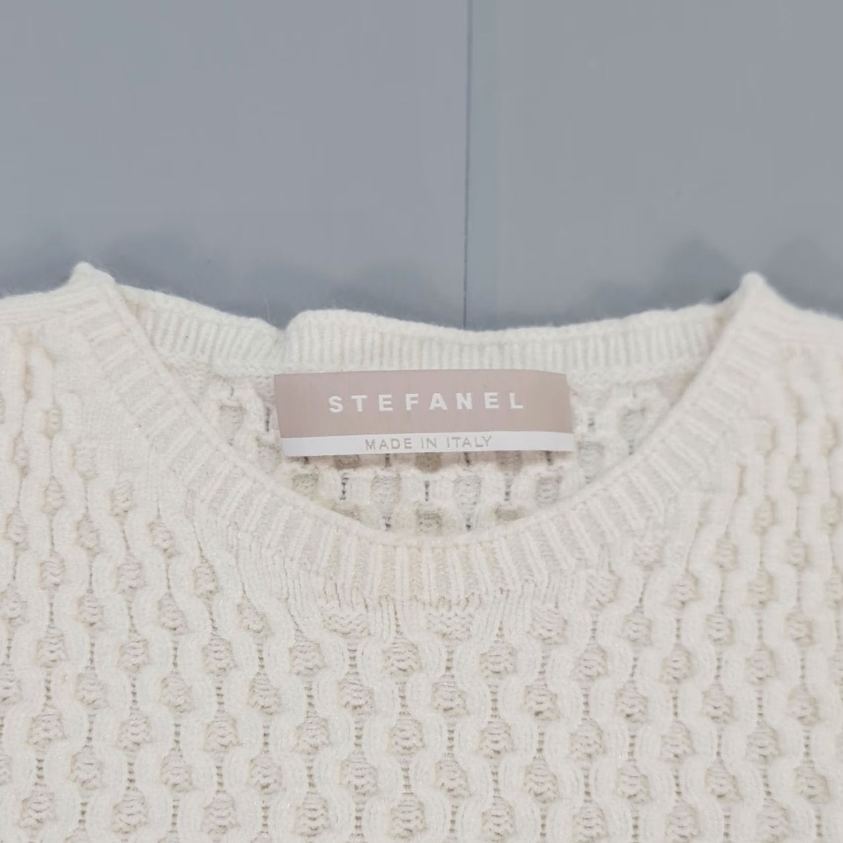 Vintage Stefanel Womens Jumper White Small Knitted Angora Pullover Crew Neck Casual City Designer Italy Size S / US 4 / IT 40 - 3 Thumbnail