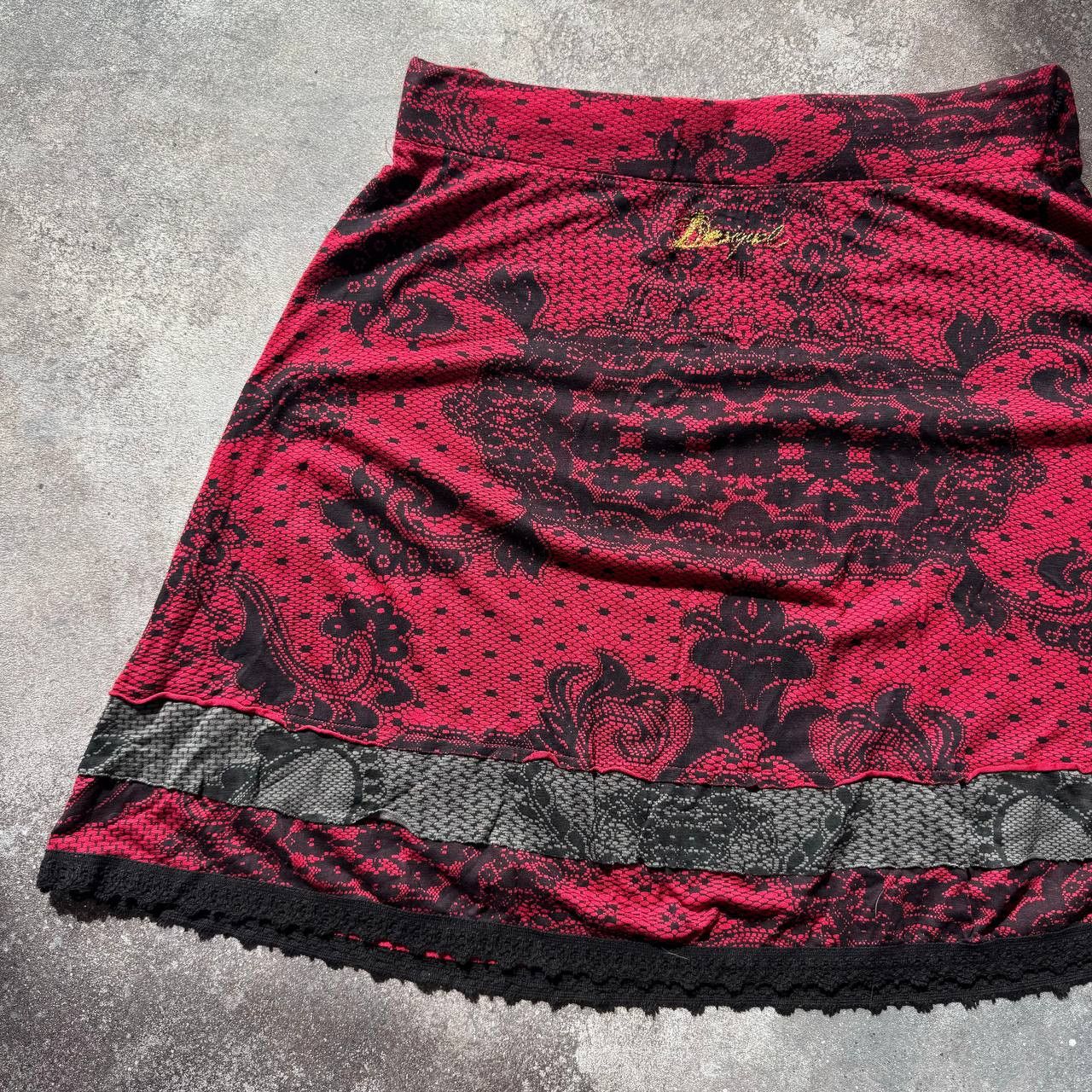 Desigual × Japanese Brand Y2K Desigual Vintage Avant Garde Floral Skirt Size 30" / US 8 / IT 44 - 5 Thumbnail