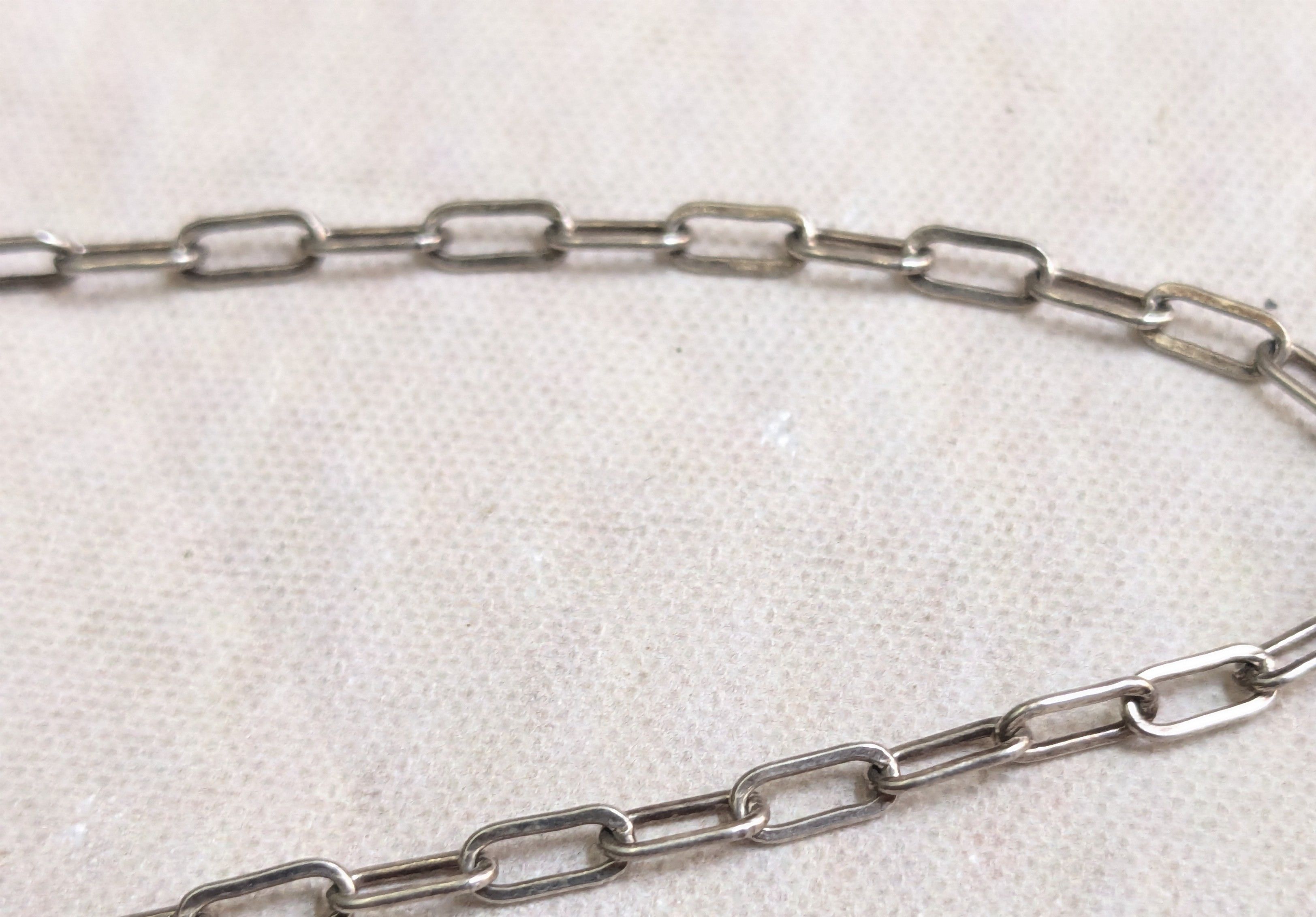 Jewelry Vintage Sterling Silver Necklace Paperclip Chain 18" Size ONE SIZE - 3 Thumbnail
