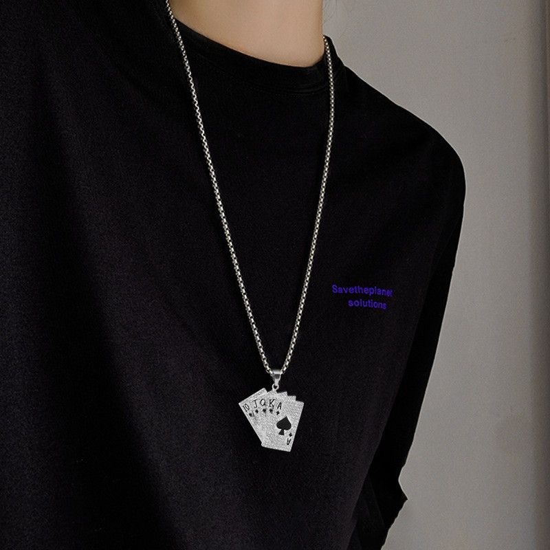 Jewelry Black Trendy Playing Card Necklace Size ONE SIZE - 3 Thumbnail