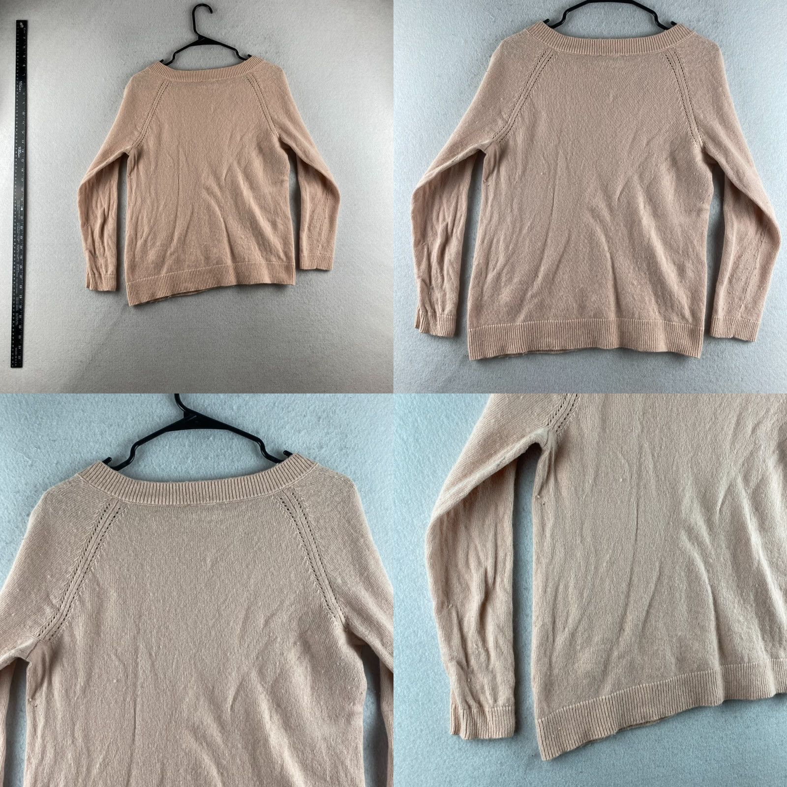 Talbots Talbots Sweater Womens Medium Petite MP Pink Cashmere Wool Blend Pullover V-Neck Size M / US 6-8 / IT 42-44 - 9 Thumbnail