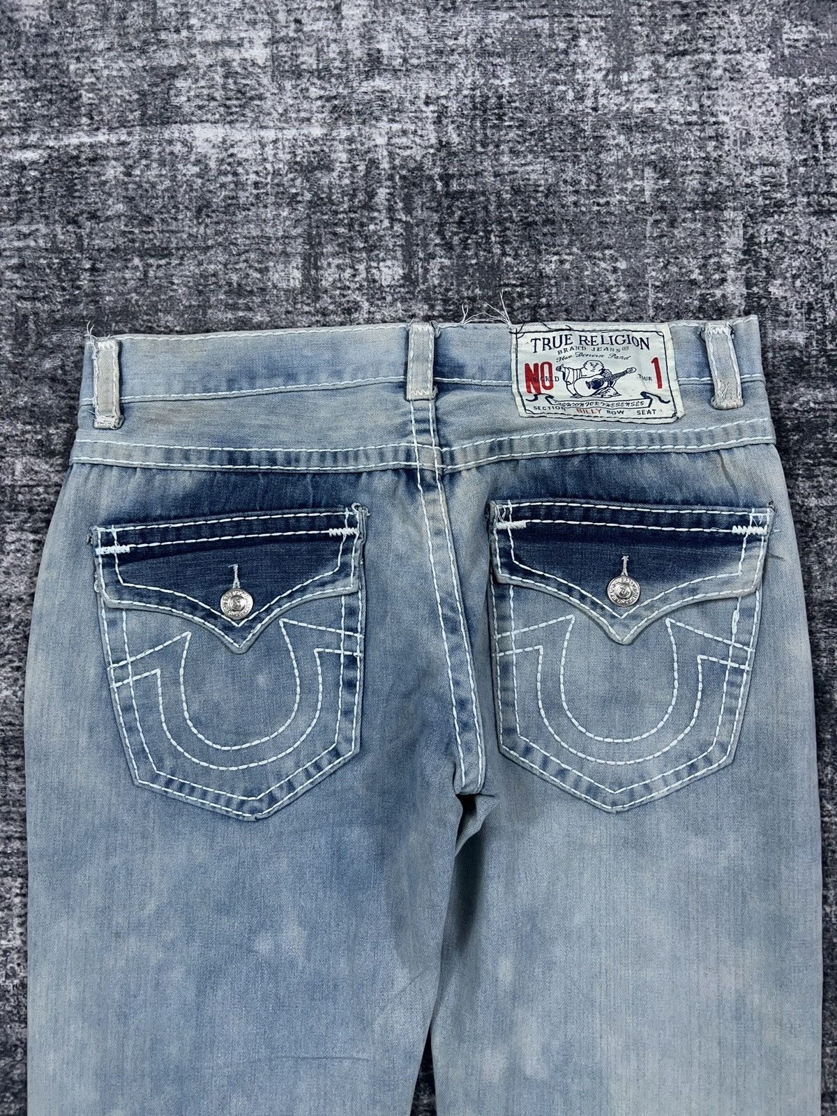 True Religion Y2K True Religion Acid Wash Distressed Billy Jeans 38x33 Size US 38 / EU 54 - 3 Thumbnail