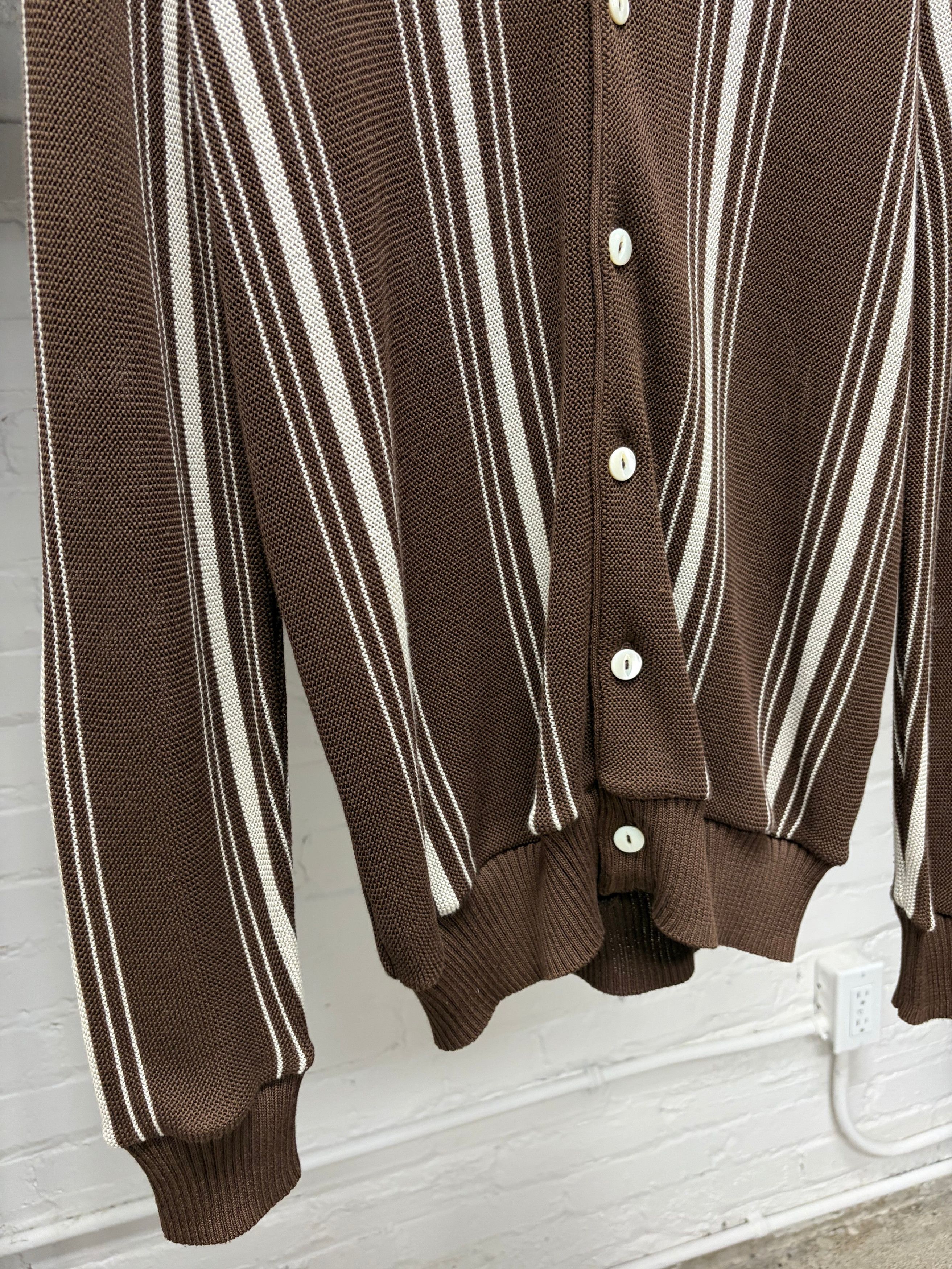 Needles Needles Striped Brown/White Cardigan Size US M / EU 48-50 / 2 - 2 Thumbnail