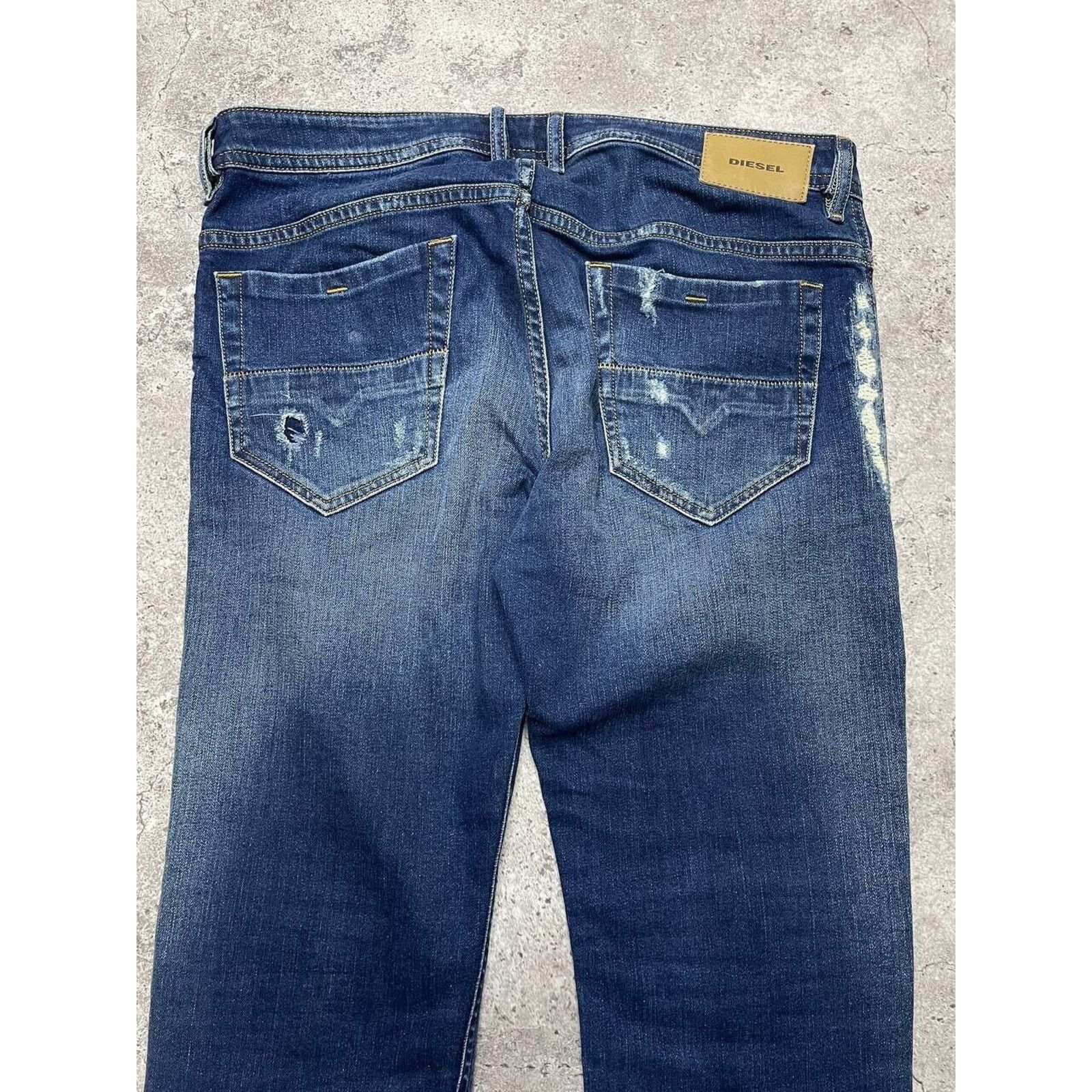 Diesel × Vintage Vintage Diesel Thommer Jeans Blue Slim-Skinny Distressed Size US 34 / EU 50 - 4 Thumbnail