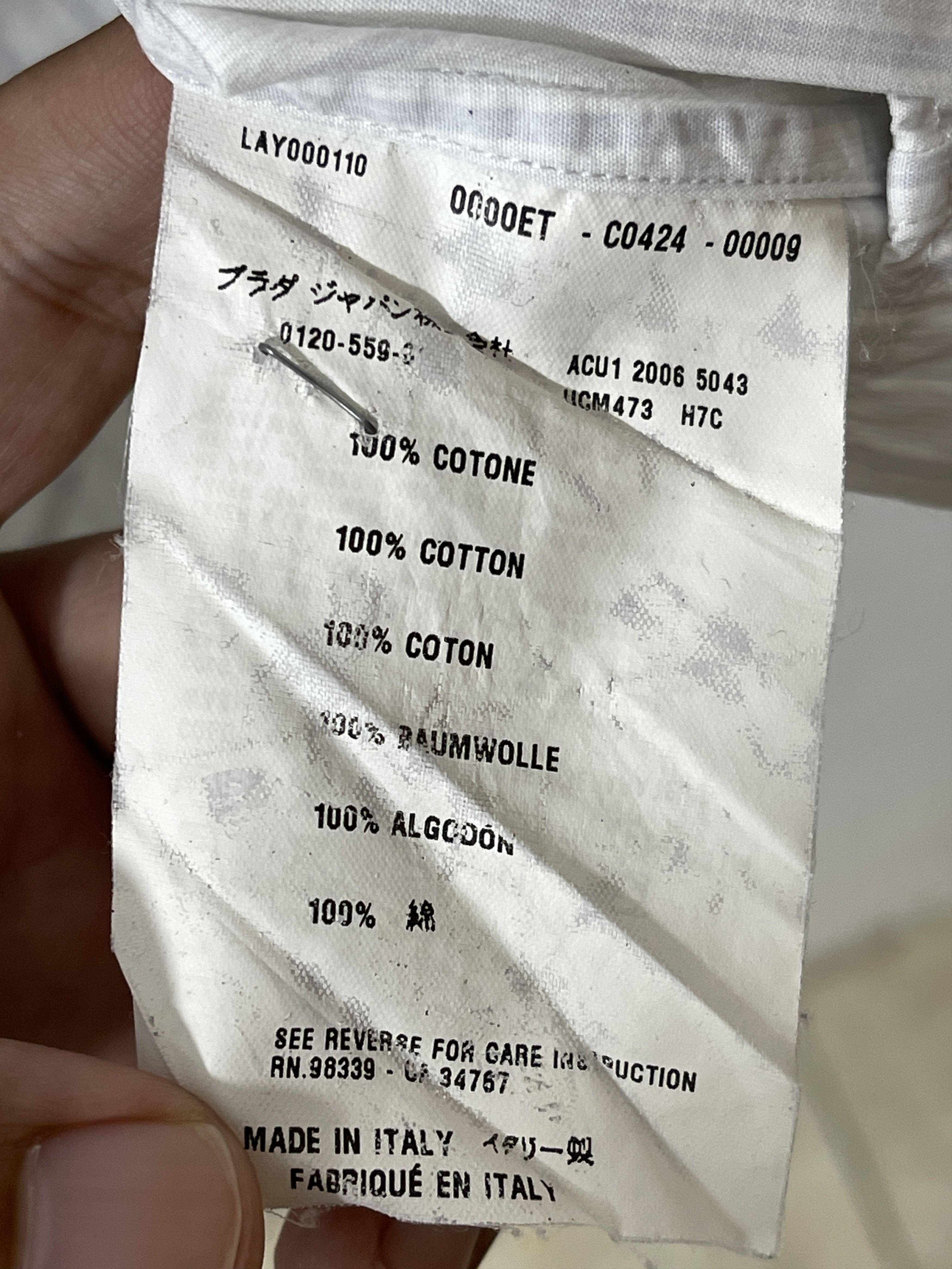 Prada Prada Italy White Button Up Formal Shirts Size US L / EU 52-54 / 3 - 5 Thumbnail
