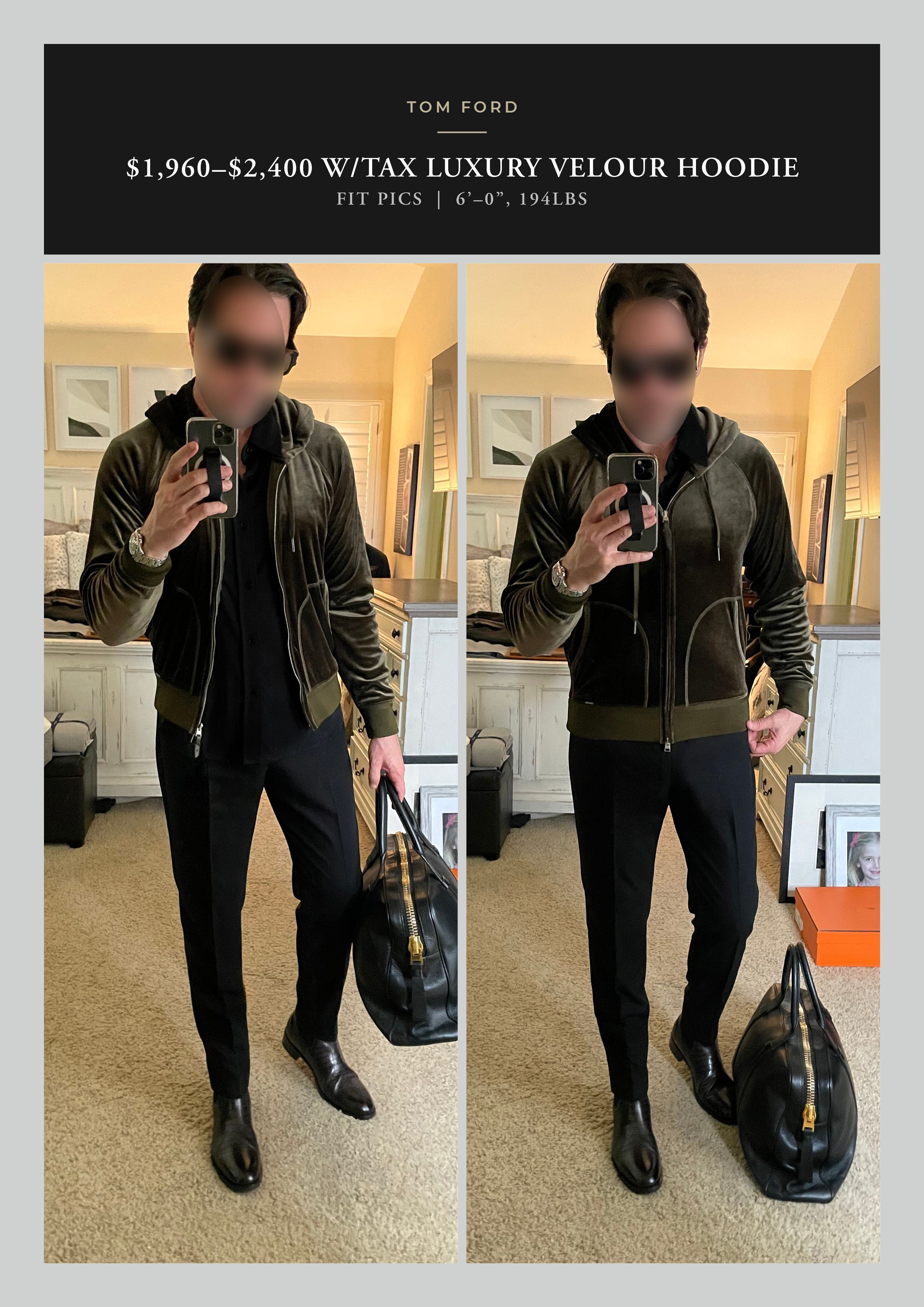 Tom Ford Best Dressed $1,850 w/Tax Velour Luxury Double Zip Hoodie Size US M / EU 48-50 / 2 - 9 Thumbnail