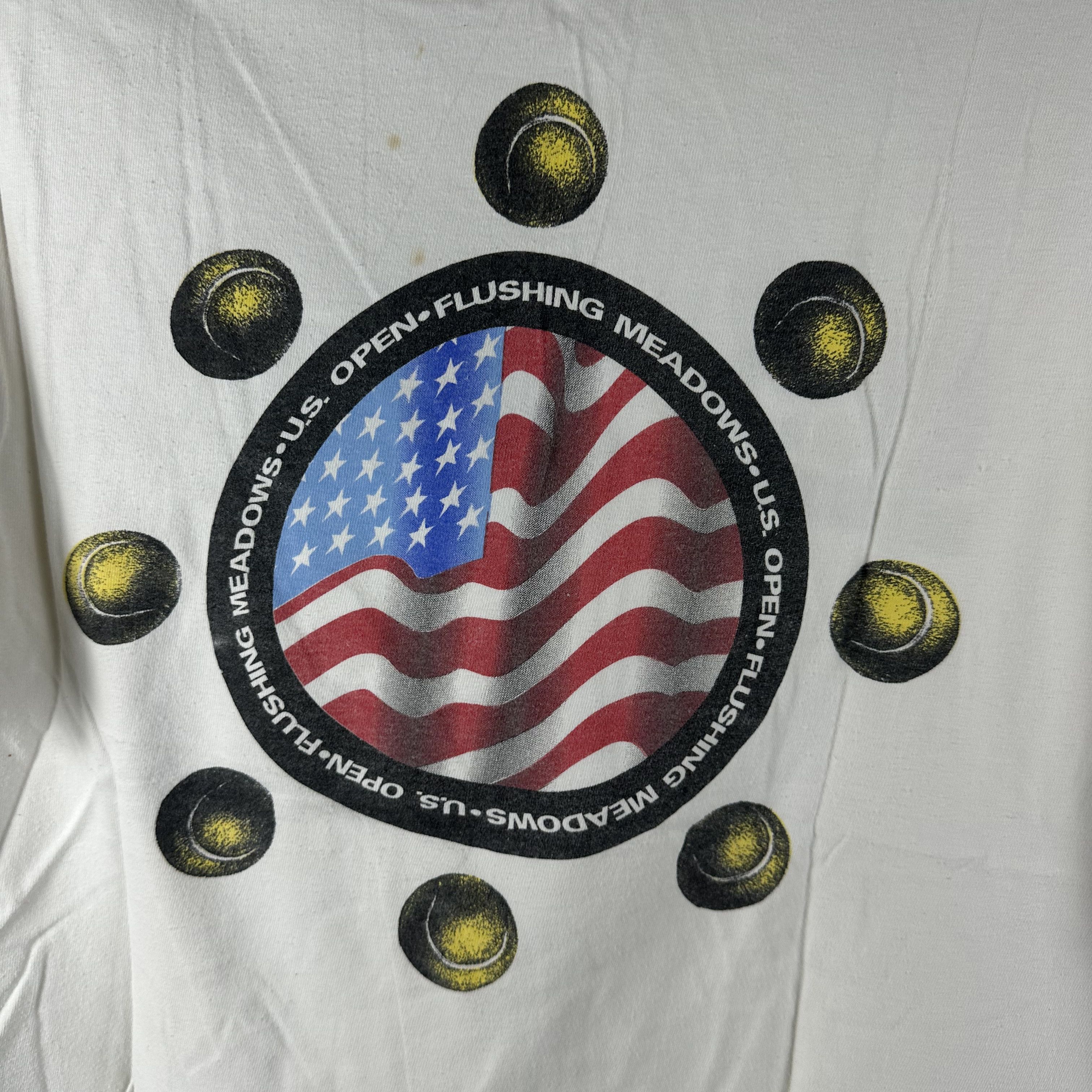 Vintage Vintage 90s US Open Tennis Championship Flushing Meadows Tee Size US XL / EU 56 / 4 - 4 Thumbnail