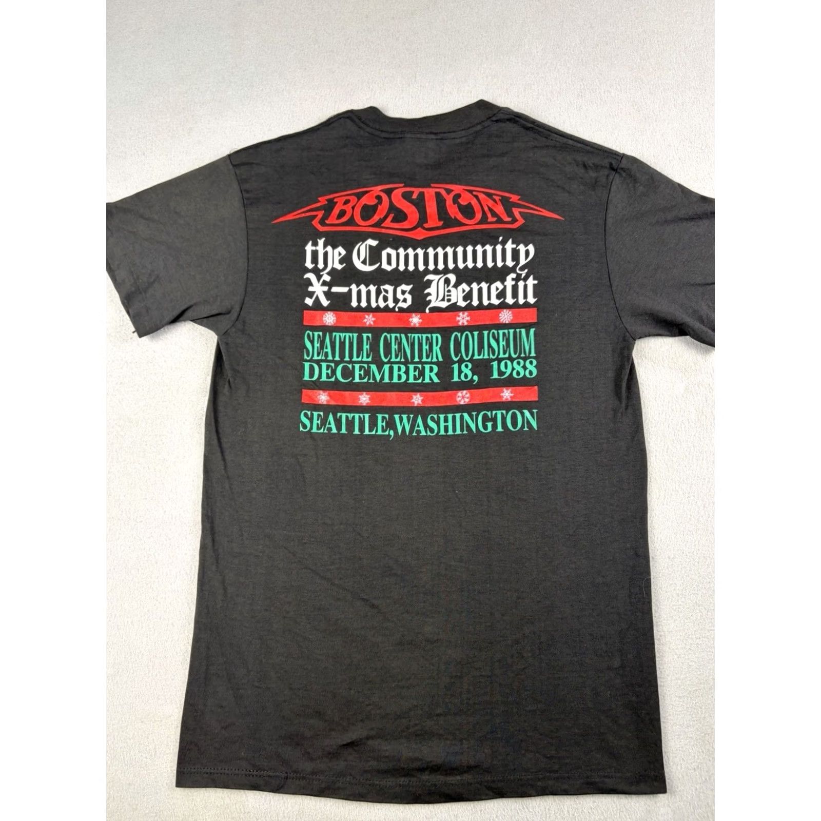 Vintage VINTAGE Boston Band Shirt Third Stage Tour Christmas Show USA 80s Shirt M Black Nike? Size US M / EU 48-50 / 2 - 4 Thumbnail