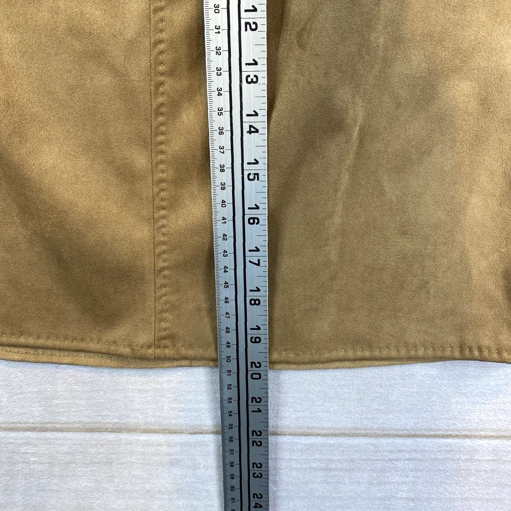 Vintage Max Studio Skirt Size S Brown Faux Suede Stretch Above Knee Unlined NWT Size 28" / US 6 / IT 42 - 3 Thumbnail
