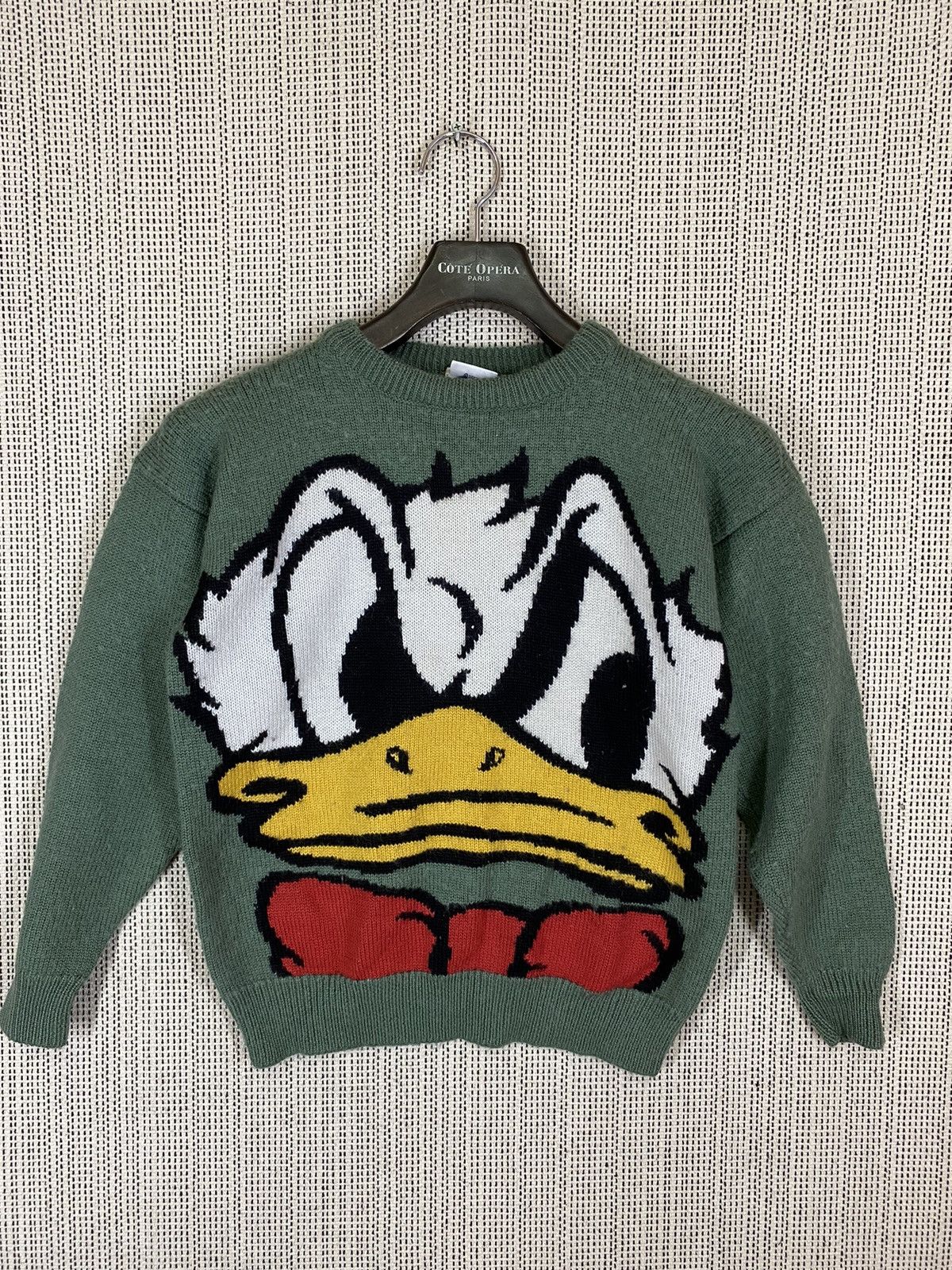Vintage Disney donald duck knit sweater wool big print