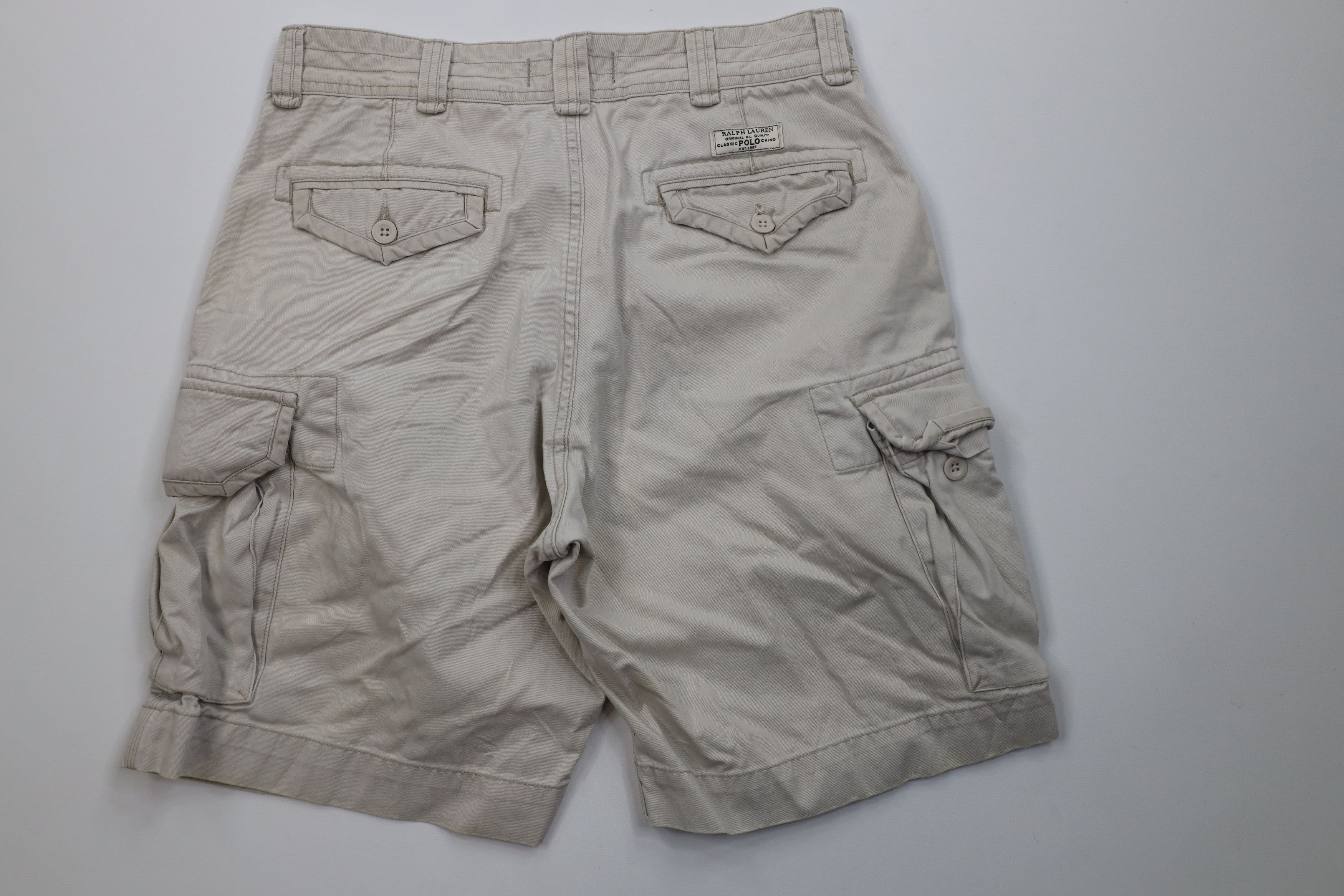 Ralph Lauren Vintage 90s Ralph Lauren Cargo Shorts Beige Cotton Size US 34 / EU 50 - 9 Thumbnail