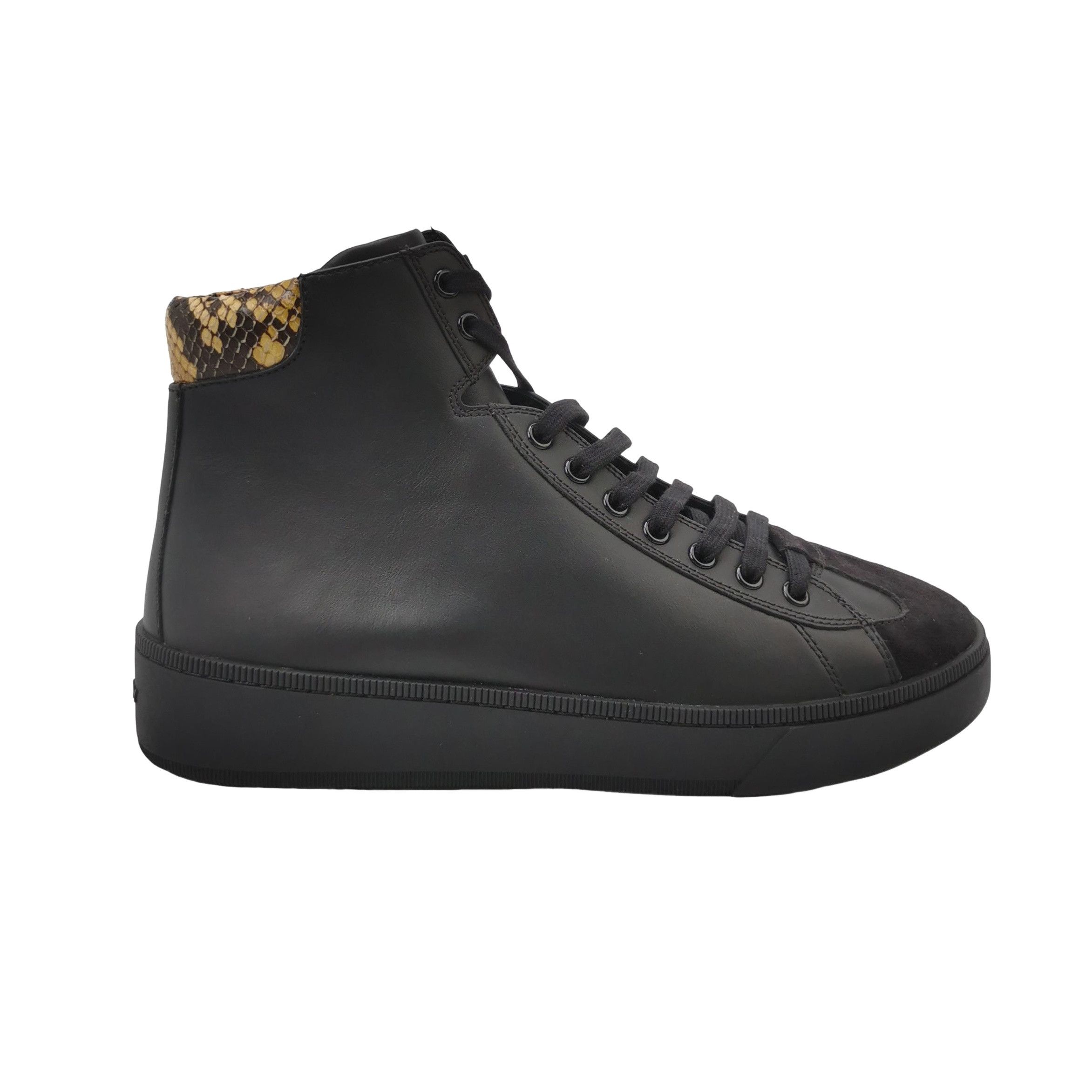 Bally Bally Snakeskin Trim Leather Hi-Top Sneakers 43 Size US 10 / EU 43 - 1 Thumbnail