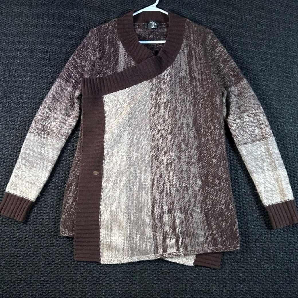 Lord & Taylor VINTAGE Lord & Taylor Cardigan Wool Blend Cashmere Open Front Sweater Women M Brown Size M / US 6-8 / IT 42-44 - 2 Thumbnail