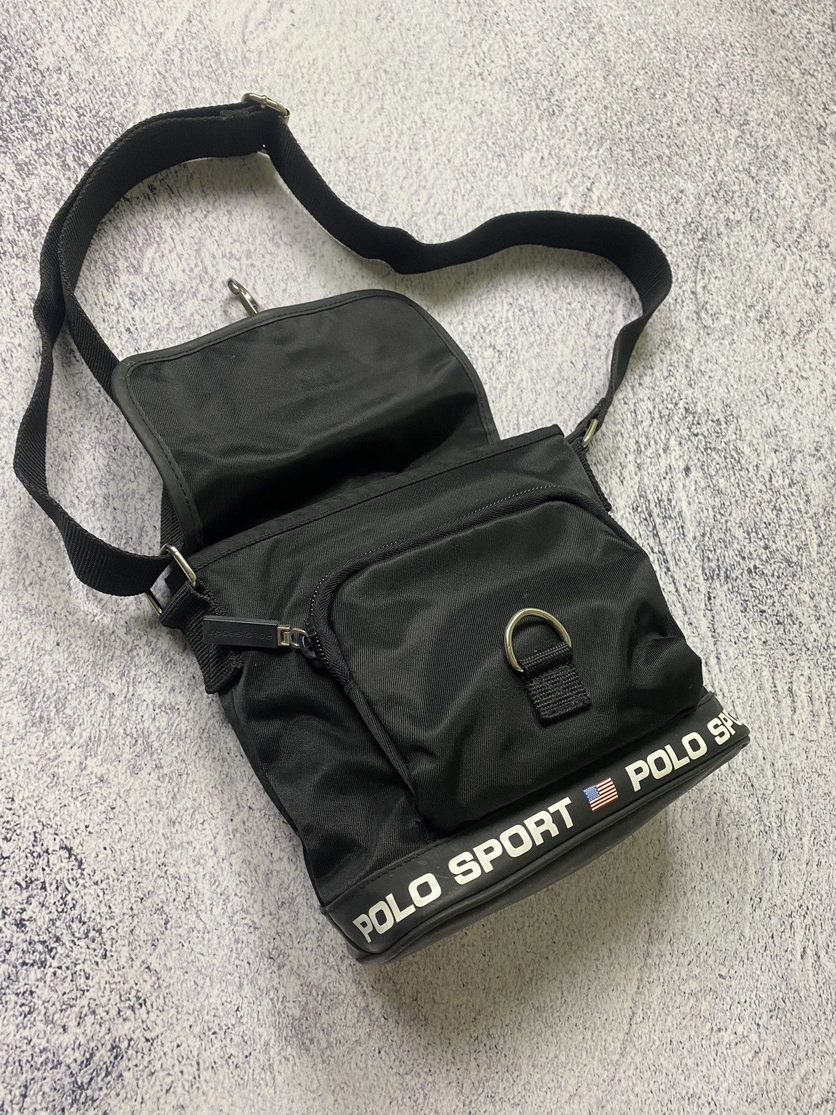 Polo Ralph Lauren × Vintage Vintage Polo Sport Ralph Lauren Shoulder Bag Black Logo 90s Size ONE SIZE - 3 Thumbnail
