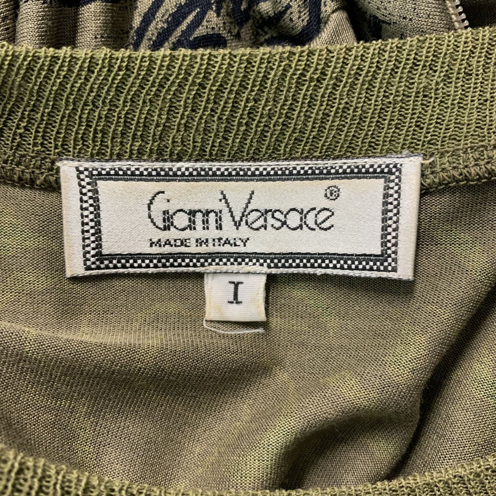 Versace VINTAGE GIANNI VERSACE Green and Black Abstract Pullover Size S / US 4 / IT 40 - 4 Thumbnail