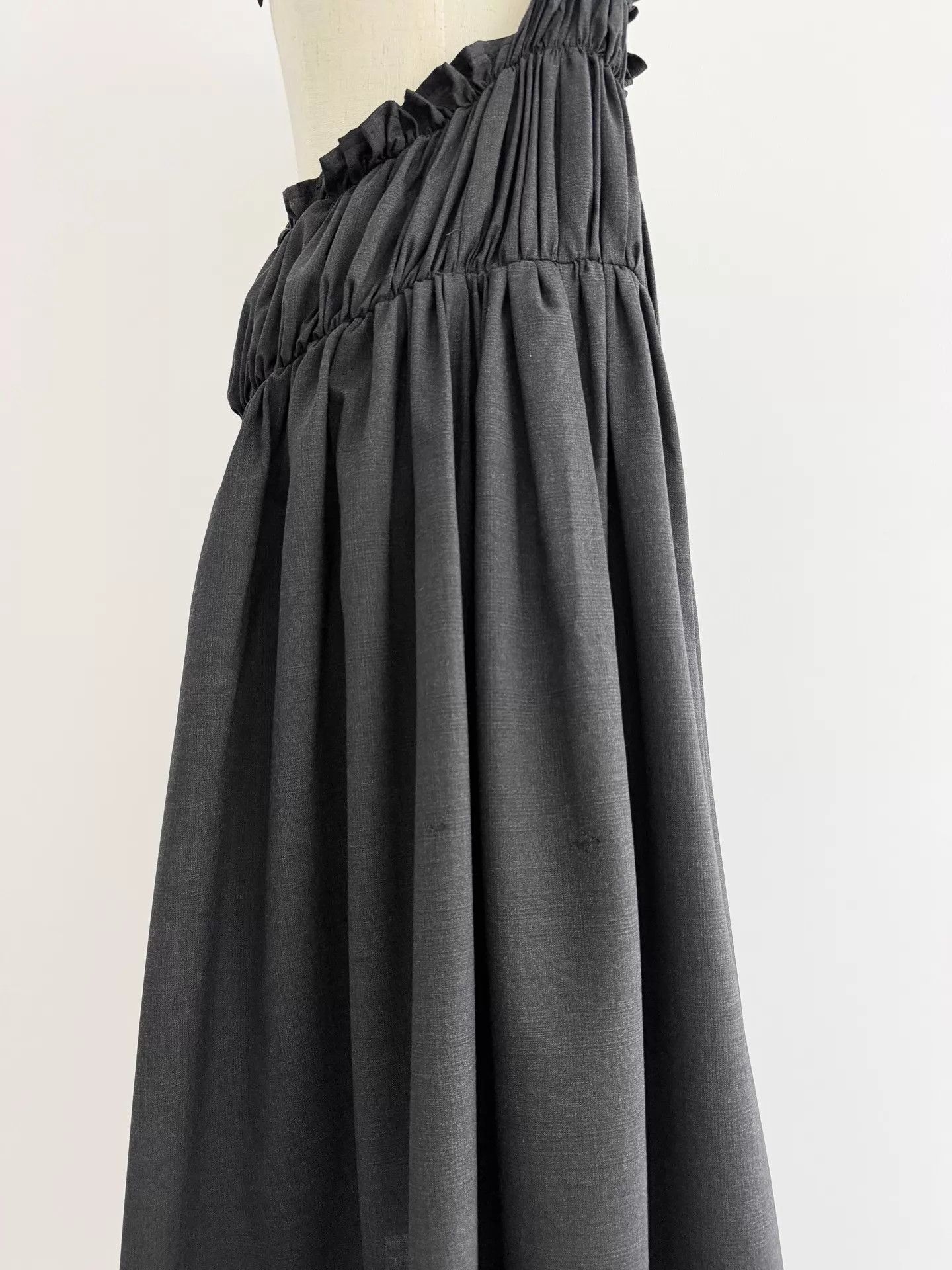 Comme des Garcons CDG Irregular Ruffled Strap Skirt Deep Gray Wool M Size M / US 6-8 / IT 42-44 - 8 Thumbnail