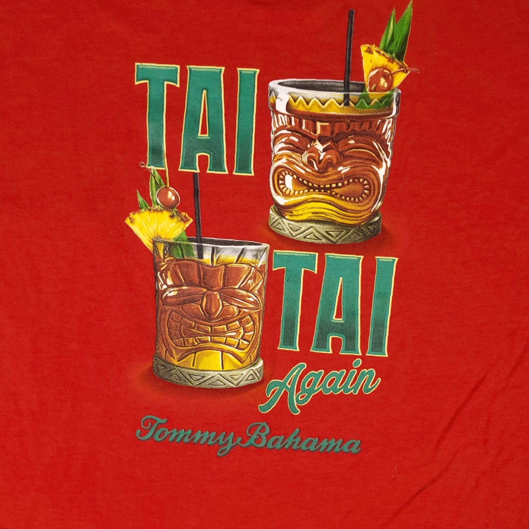 Tommy Bahama Tommy Bahama T-Shirt Mens XL Red Mai Tai Graphic Short Sleeve Adult Size US XL / EU 56 / 4 - 6 Thumbnail