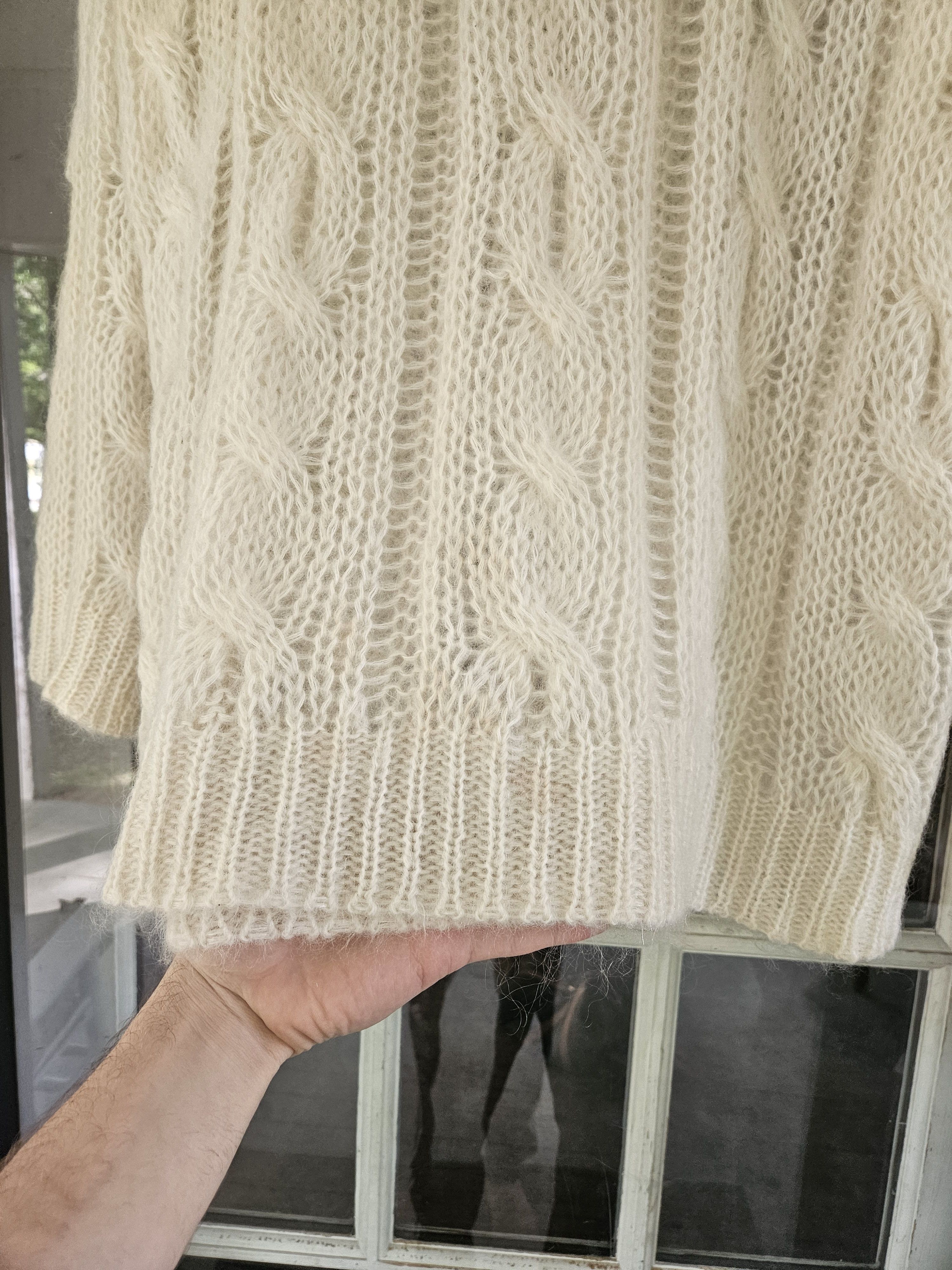 Celine Hedi Aran Runway Mohair Cable Knit Sweater Size US M / EU 48-50 / 2 - 3 Thumbnail