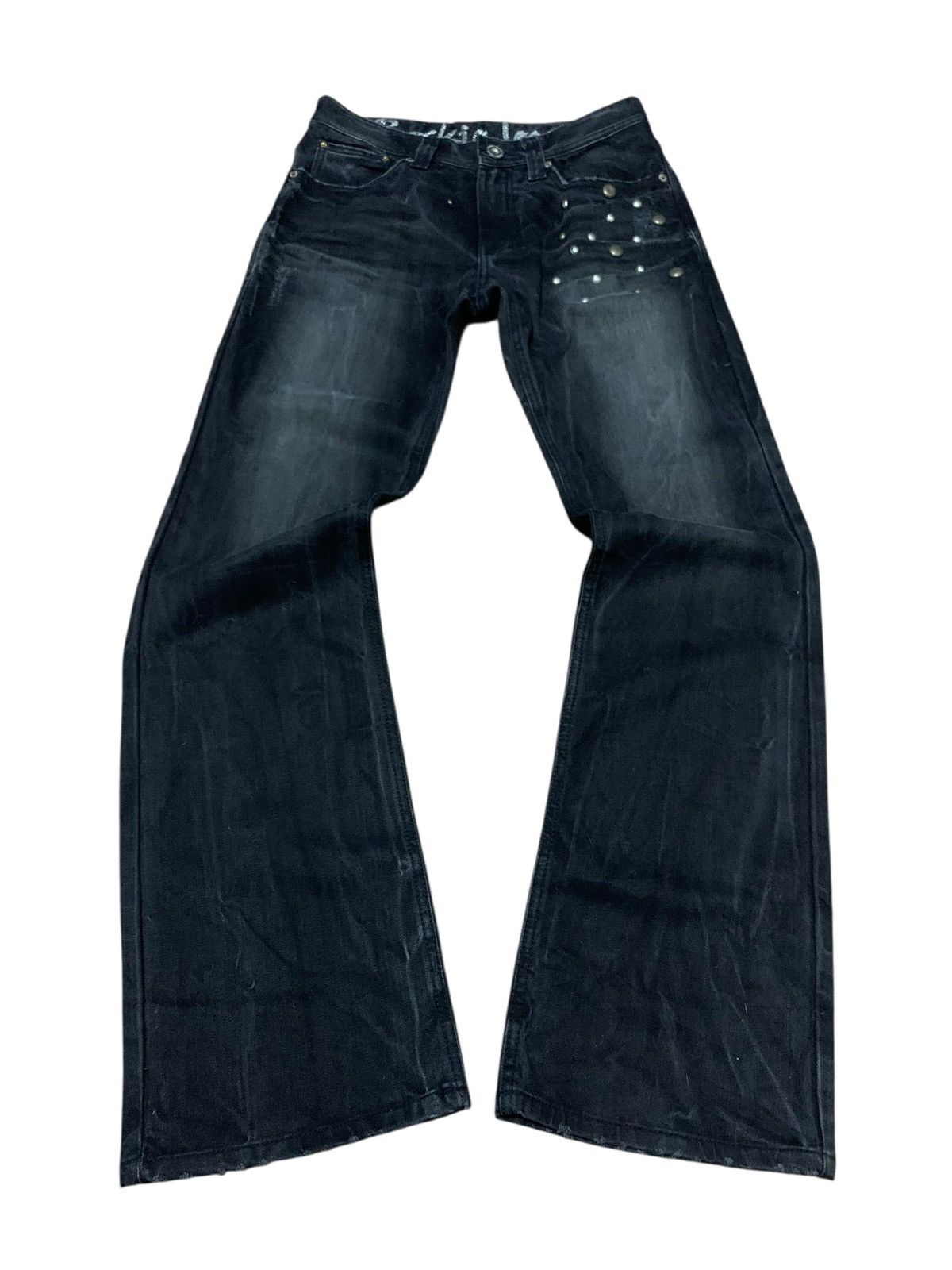 Tornado Mart TORNADO MART black washed flared denim jeans