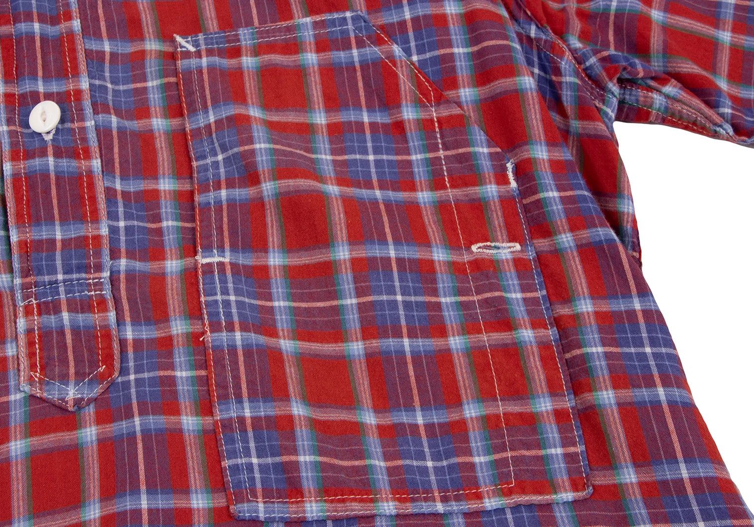 Junya Watanabe Block Check Short Sleeve Pullover Shirt in Red and Blue Size US M / EU 48-50 / 2 - 7 Thumbnail