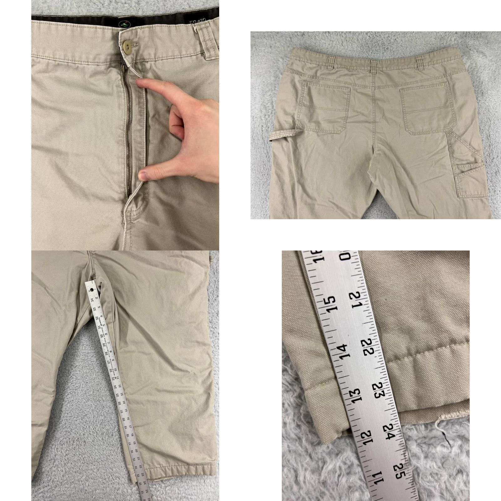 Vintage RedHead Pants Men Khaki 48x24 Cotton Canvas Flat Front Regular Regular Beige Adjustable? Size US 32 / EU 48 - 8 Thumbnail