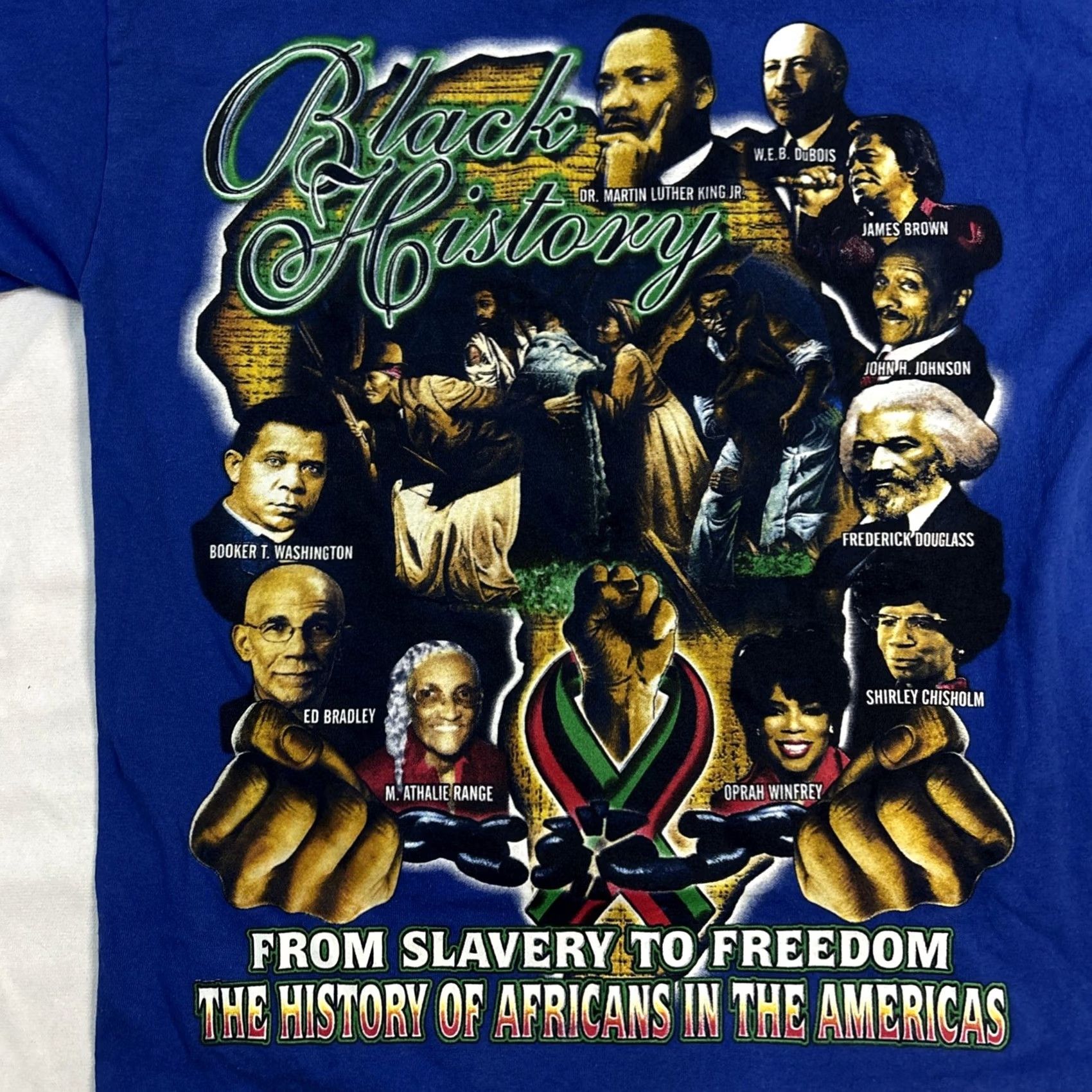 Vintage VINTAGE Blue Shirt Size Medium African Americans Black History rap Tee Style Mens Size US M / EU 48-50 / 2 - 2 Thumbnail