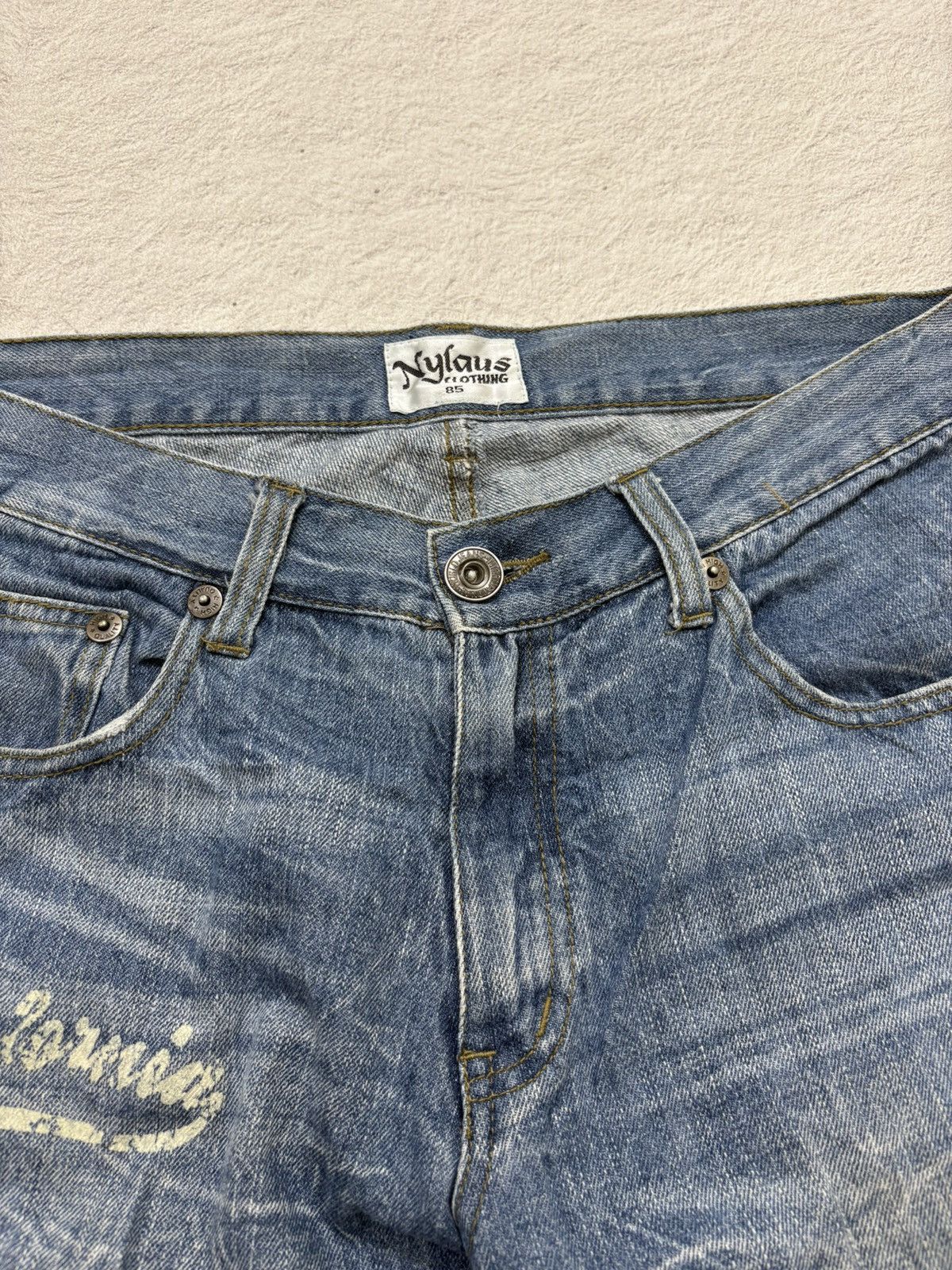 Kapital 2000s Nylus japan poem acid wash Jorts denim Y2k style Size US 31 - 6 Thumbnail
