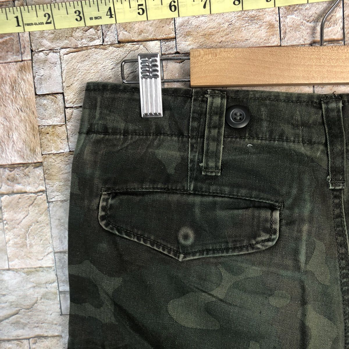 Japanese Brand Free Gale Green Camo Cargo Multipocket Pants #A338 Size US 29 - 17 Thumbnail