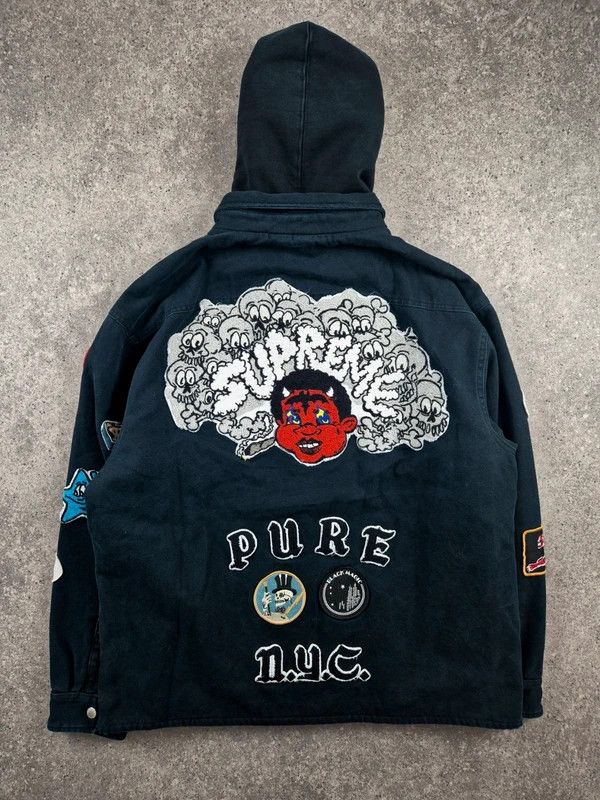 Supreme Supreme Mens Multi Patches Hooded Zip-Up Shirt Hoodie Size M Size US M / EU 48-50 / 2 - 3 Thumbnail