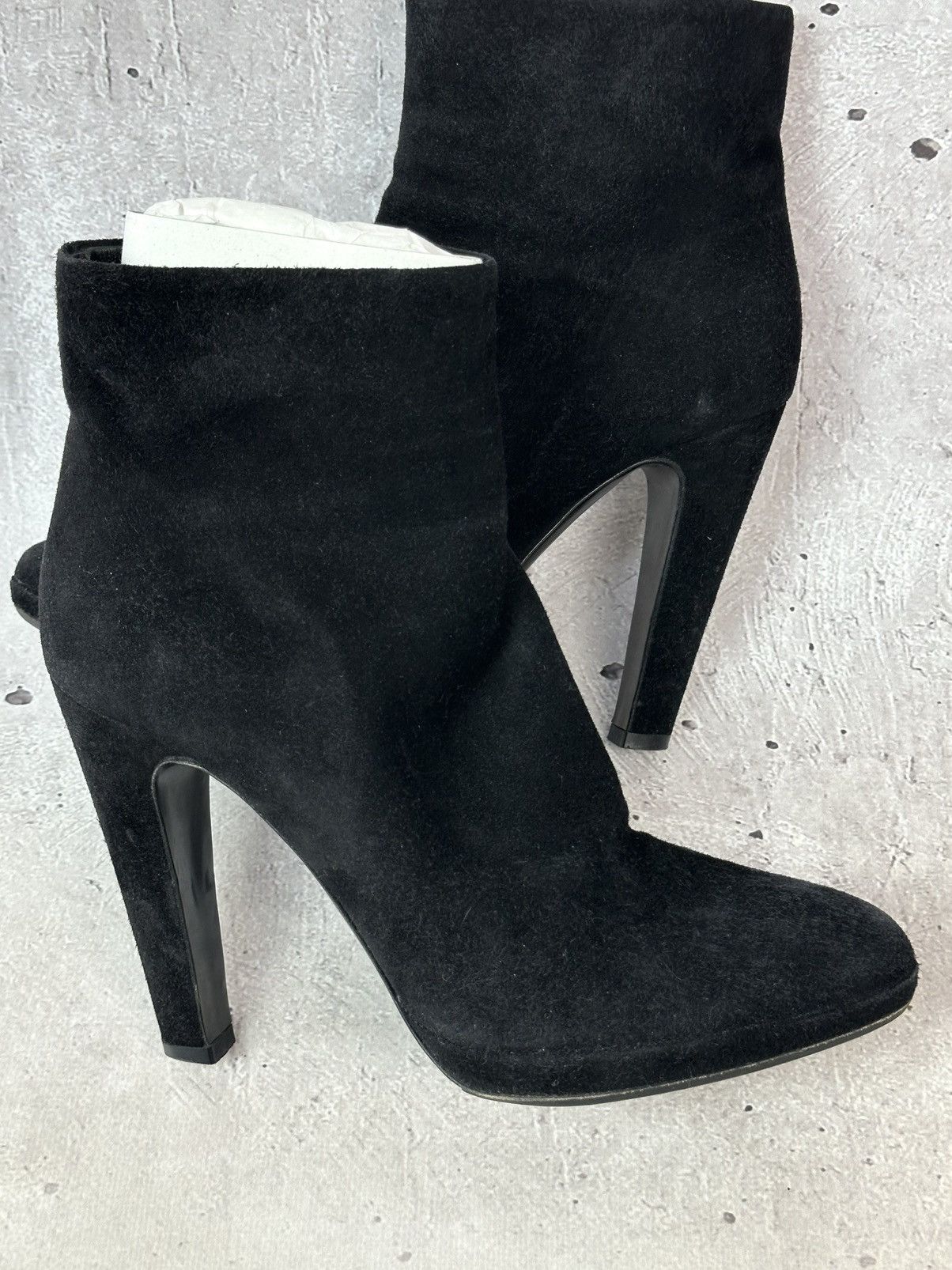 Prada Prada Black Suede High Heel Zip Made in Italy Ankle Booties Size US 7 / IT 37 - 6 Thumbnail