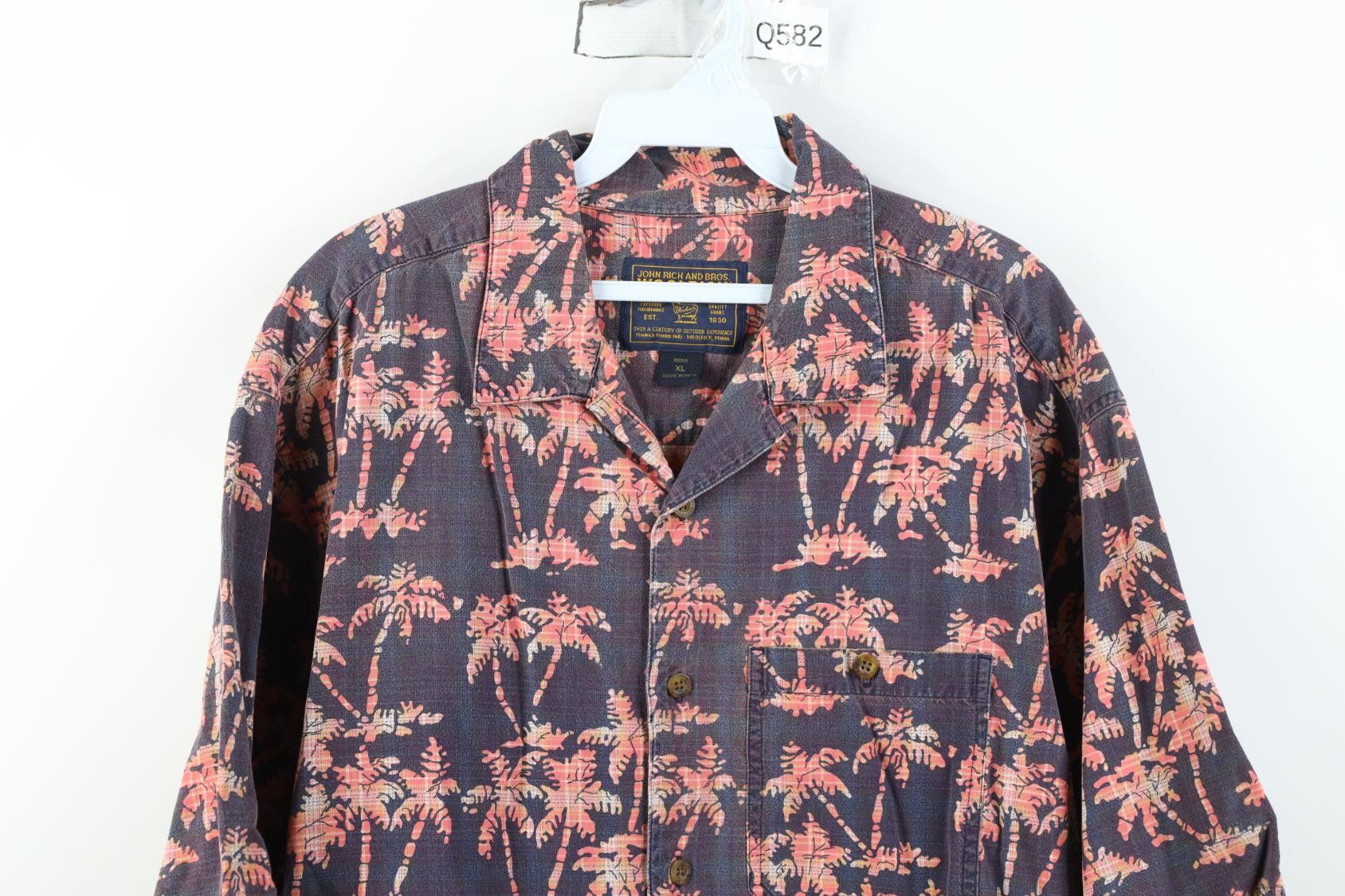Woolrich Woolen Mills Vintage 90s Woolrich Tree Beach Luau Hawaiian Button Shirt Size US XL / EU 56 / 4 - 2 Thumbnail