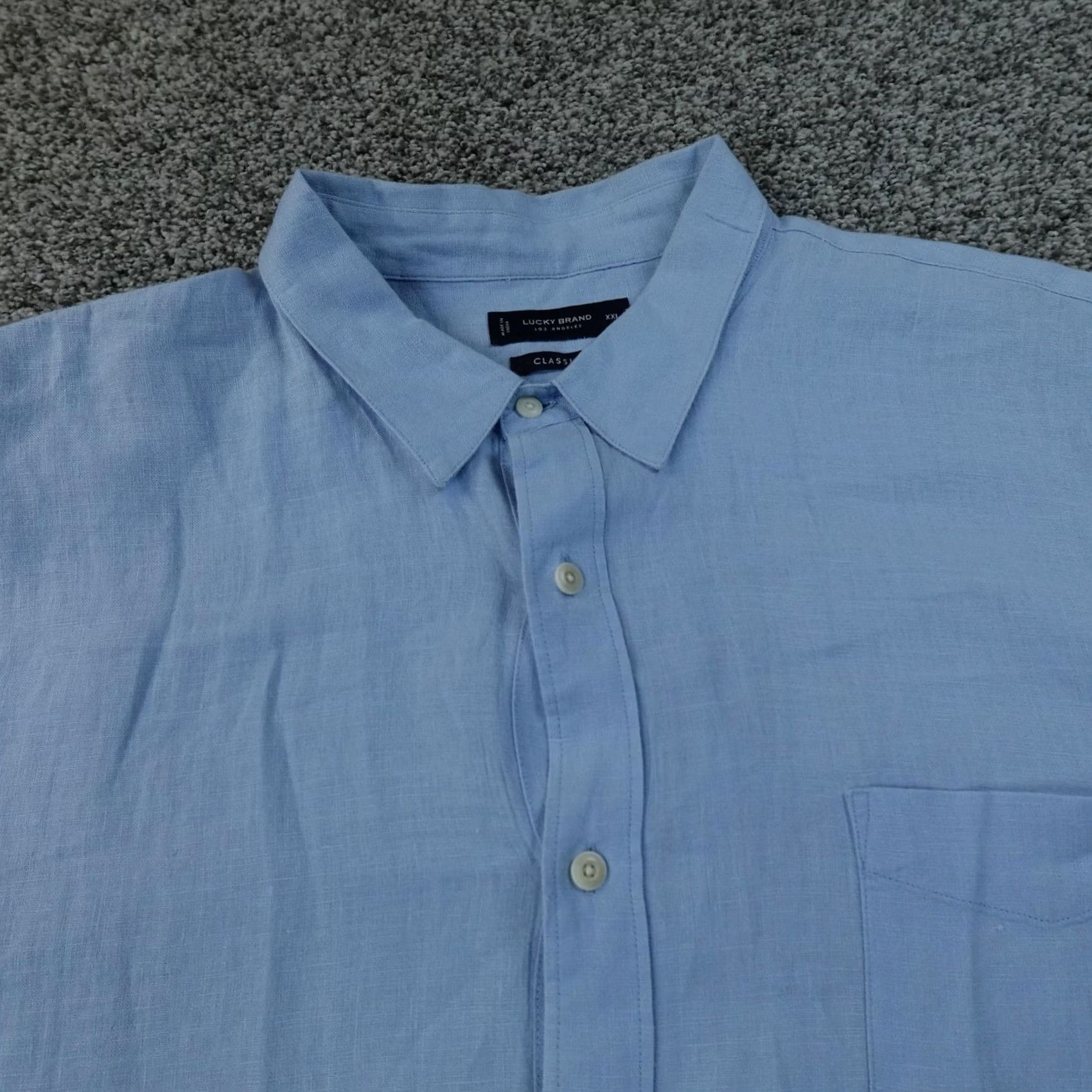 Lucky Brand Lucky Brand Shirt Mens 2XL Blue Linen Short Sleeve Button Up Casual Summer Beach Shirt Mens 2XL Blue Linen Short Sleeve Button-Up Casual Summer Beach Size US XXL / EU 58 / 5 - 3 Thumbnail