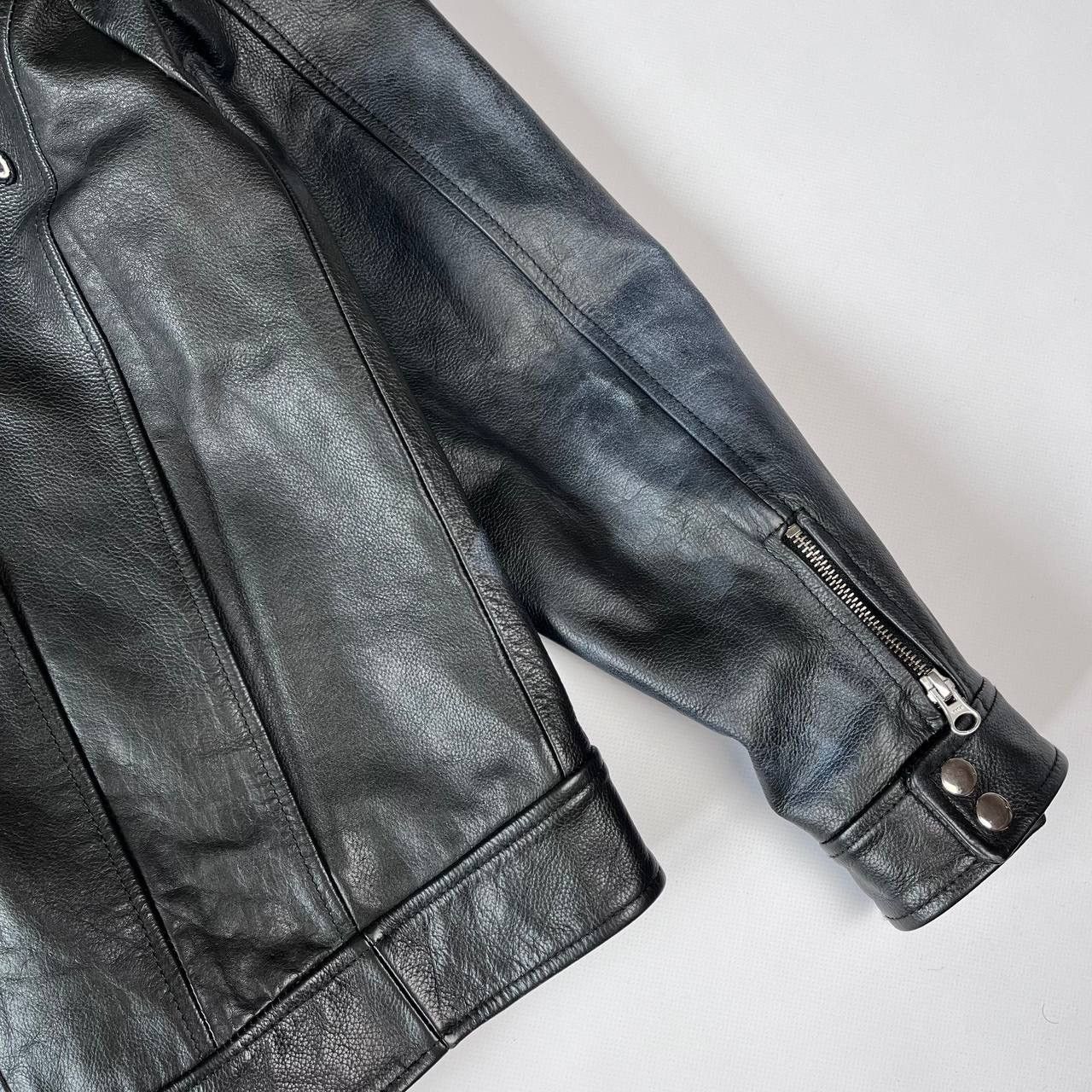 Vintage Unique Motorcycle Racing Switzerland Leather Jacket Big Logo Size US M / EU 48-50 / 2 - 7 Thumbnail