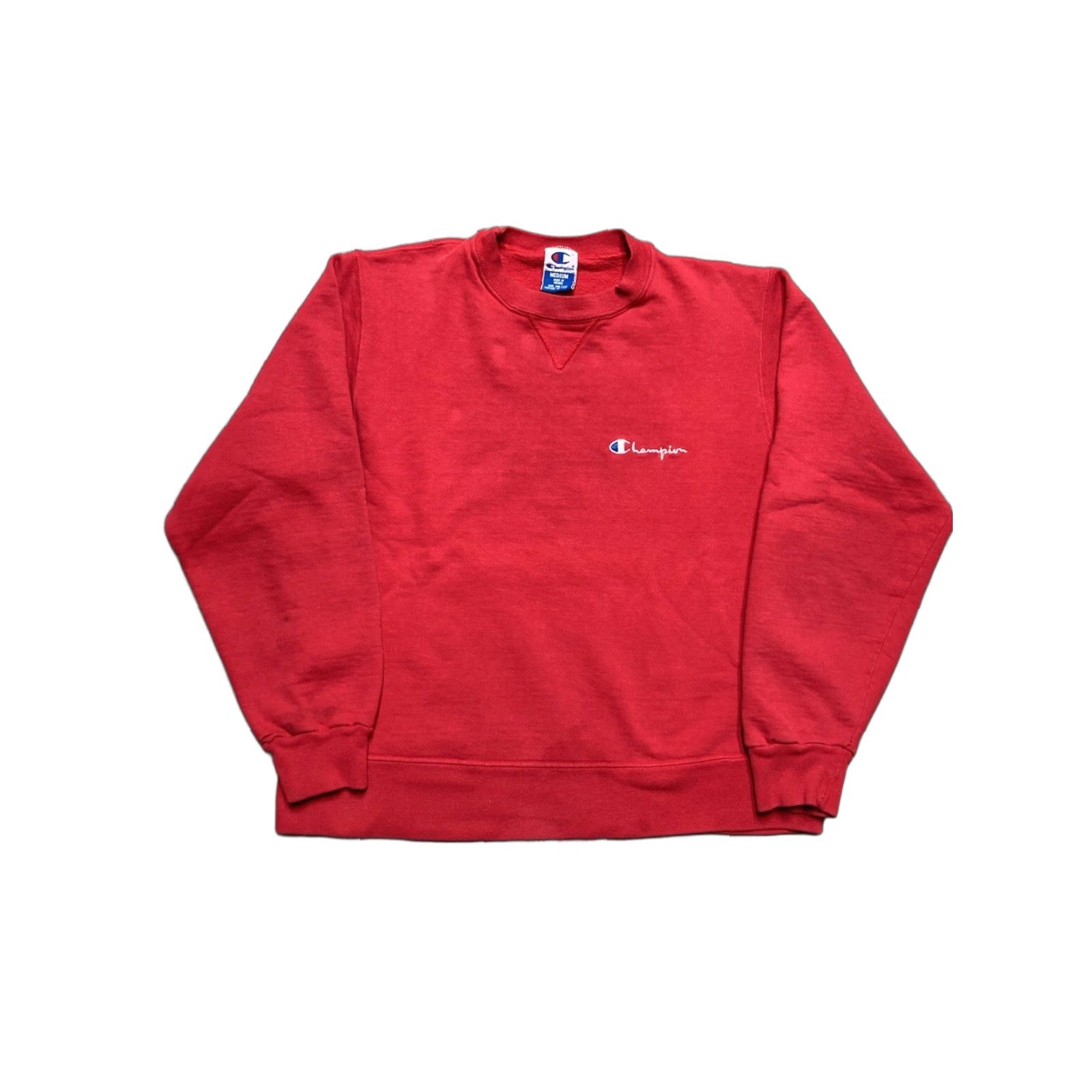 Champion VINTAGE Champion Sweatshirt Crewneck Mens M Red 90s Cotton Pullover Sweatshirt Size US M / EU 48-50 / 2 - 1 Thumbnail