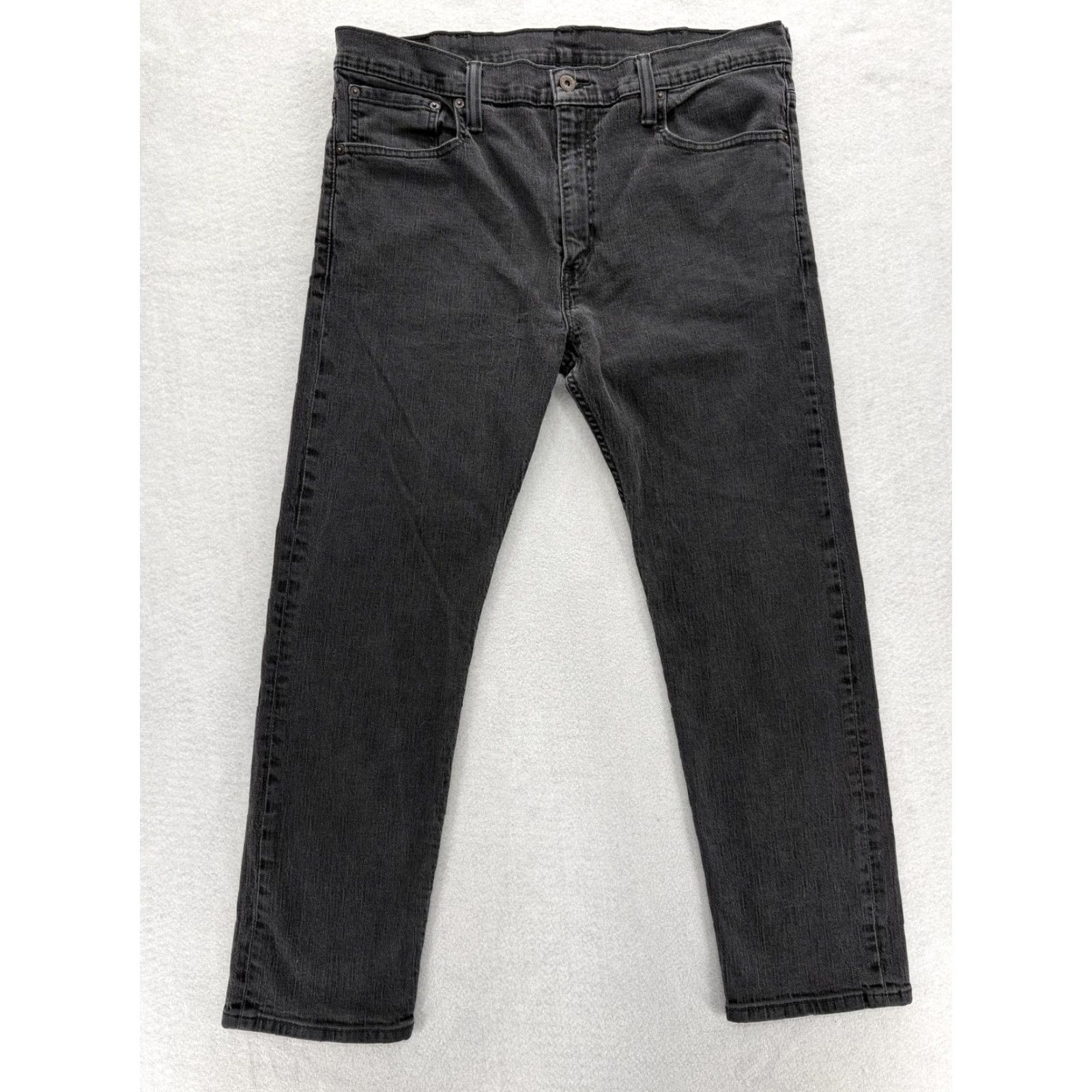Levi's VINTAGE Levis 521 Slim Taper Jeans Mens 38x30 Gray Charcoal Wash 5-Pocket Denim Stretch Cotton Blend Jeans Mens W38 L30 Size US 38 / EU 54 - 2 Thumbnail