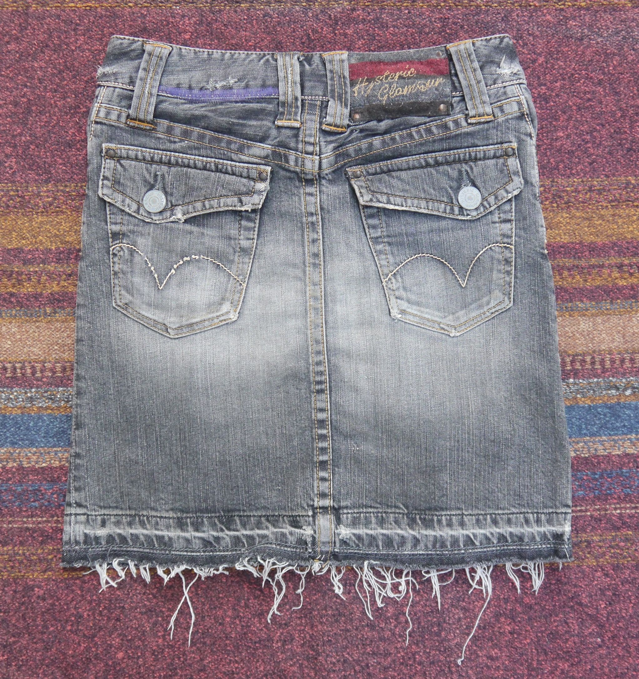 Hysteric Glamour (SK98) Hysteric Glamour Japan Black Washed Denim Skirt XS Size 27" / US 4 / IT 40 - 11 Thumbnail