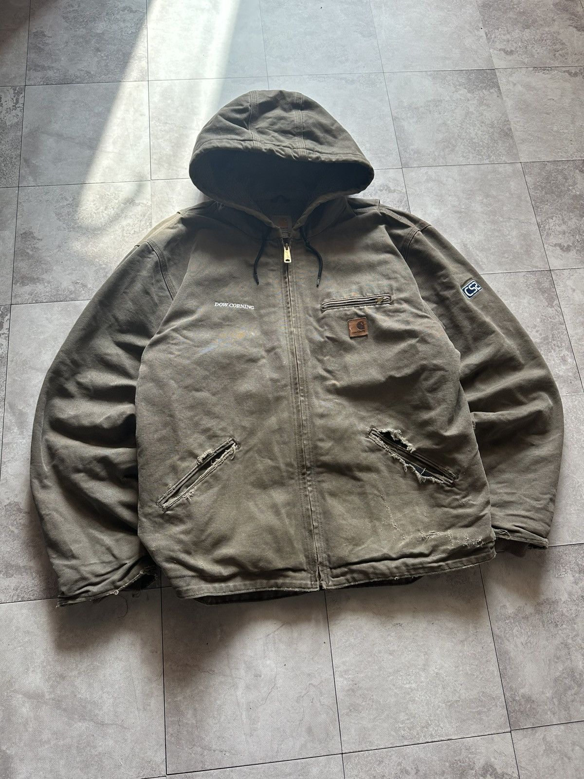 Carhartt Carhartt Detroit Sierra Sherpa Lined Work Jacket Hooded Sz L Size US L / EU 52-54 / 3 - 2 Thumbnail